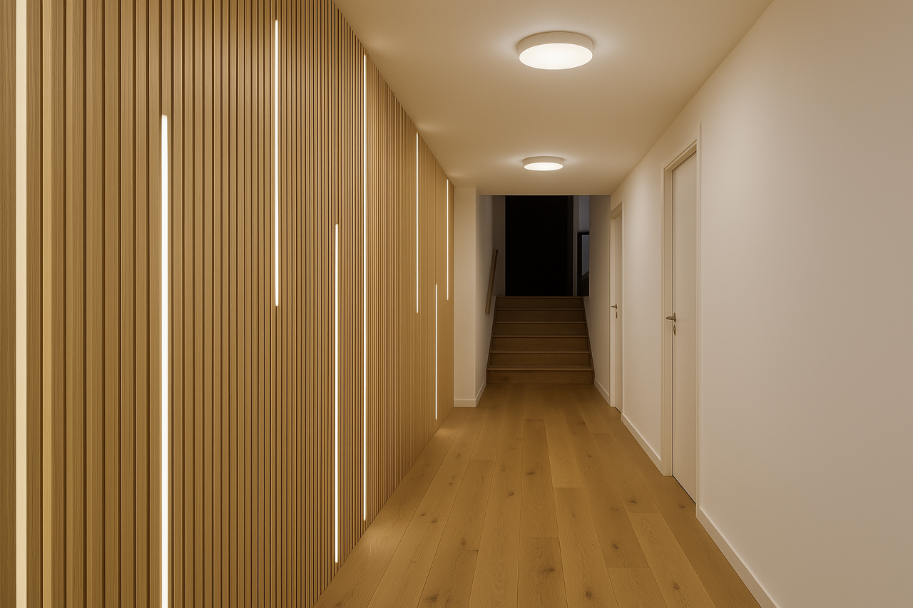 LED strip line of light for corridor ambient