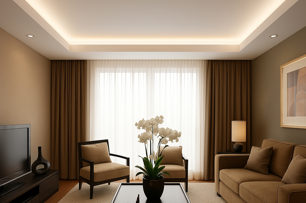 LED cove light in the living room