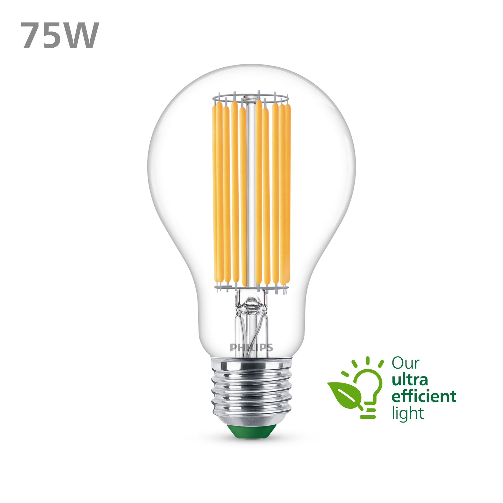 Philips Filament LED Bulb 5.2-75W E27 840 A-class clear 1095lm 4000K