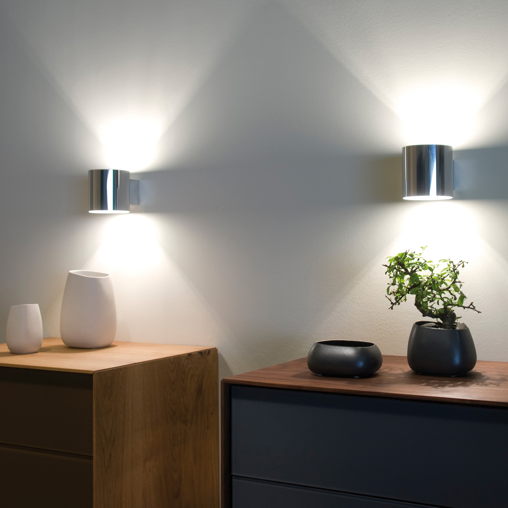 OLIGO PROJECT Wall Lamp chrome-matt white