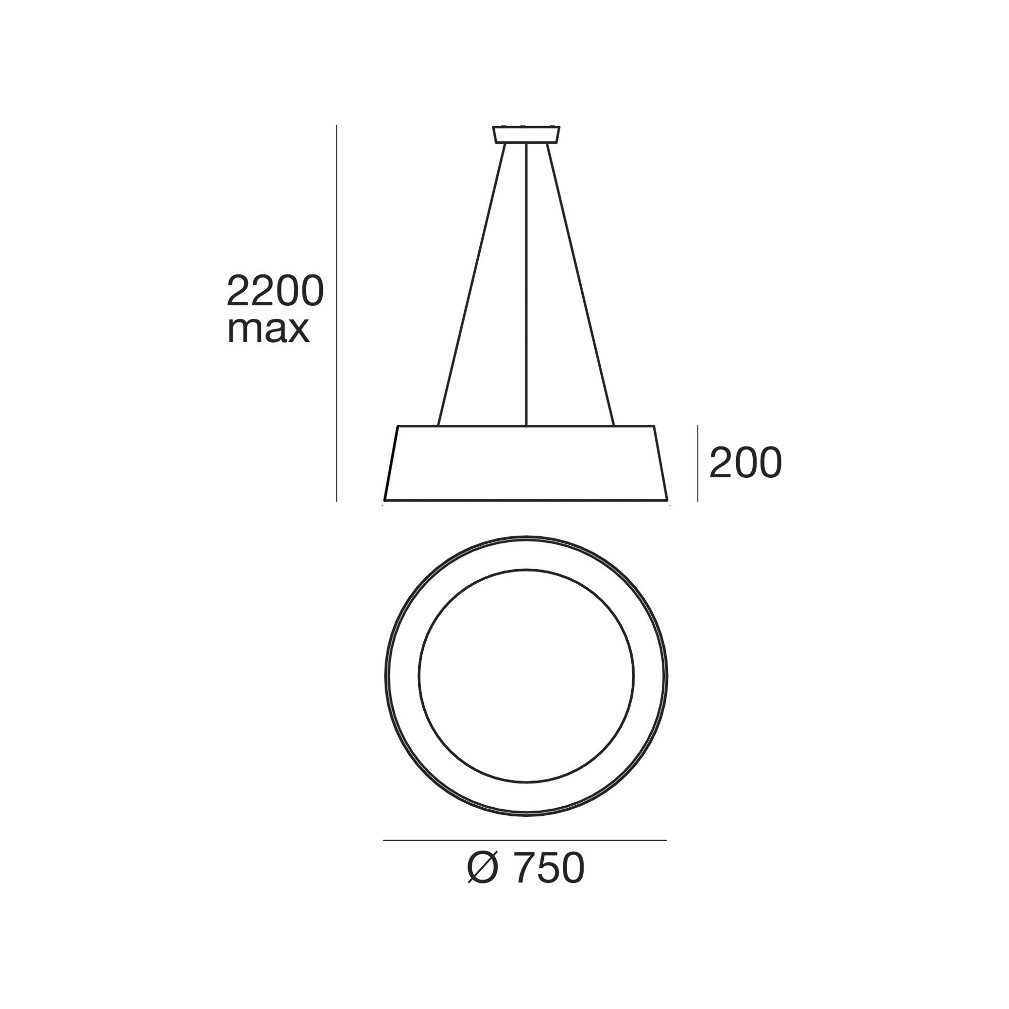 Linea LED Pendant Light Oxygen P 50W white 3000K 5670lm