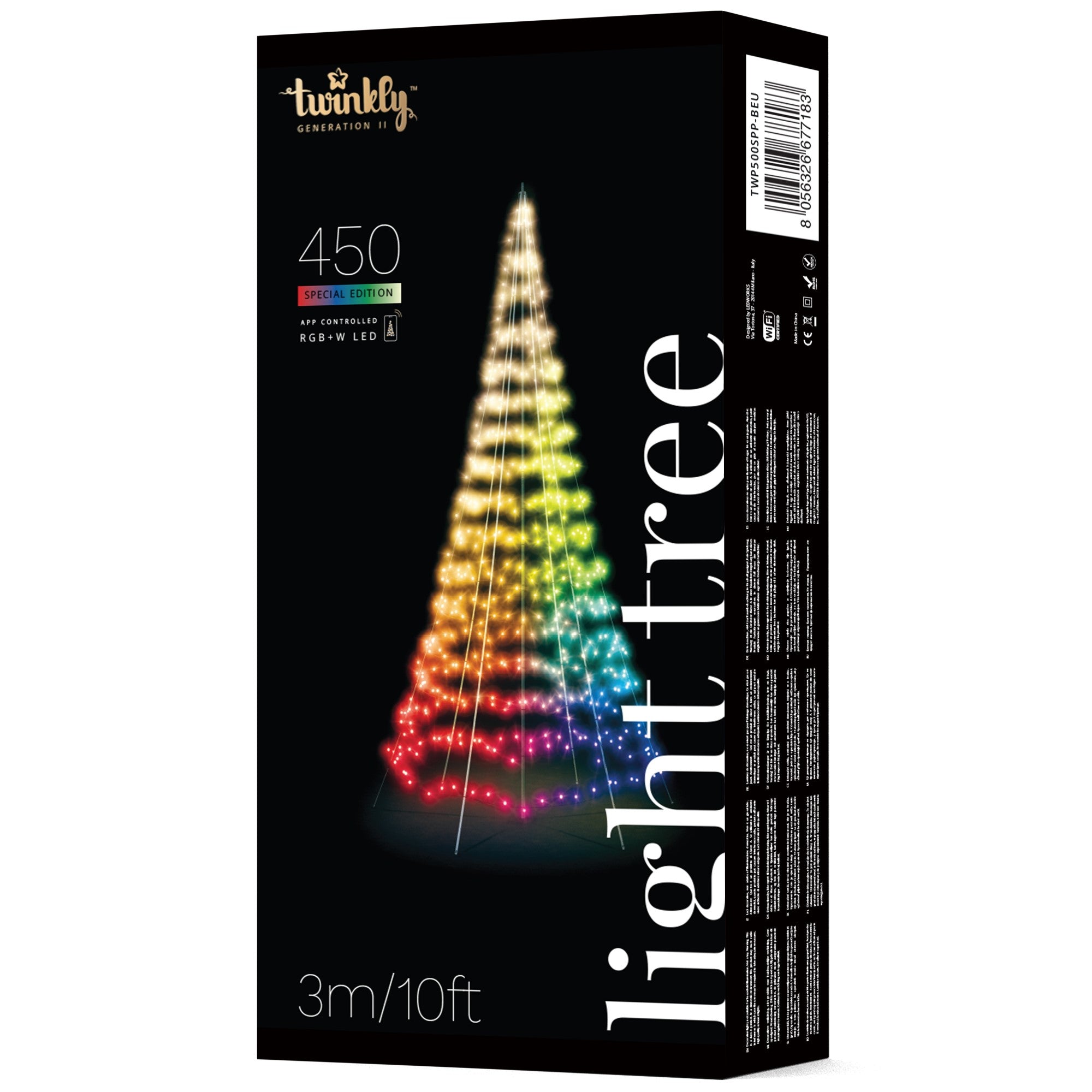 Twinkly LED Christmas tree RGB+W IP44 app controlled 450 LEDs 3m