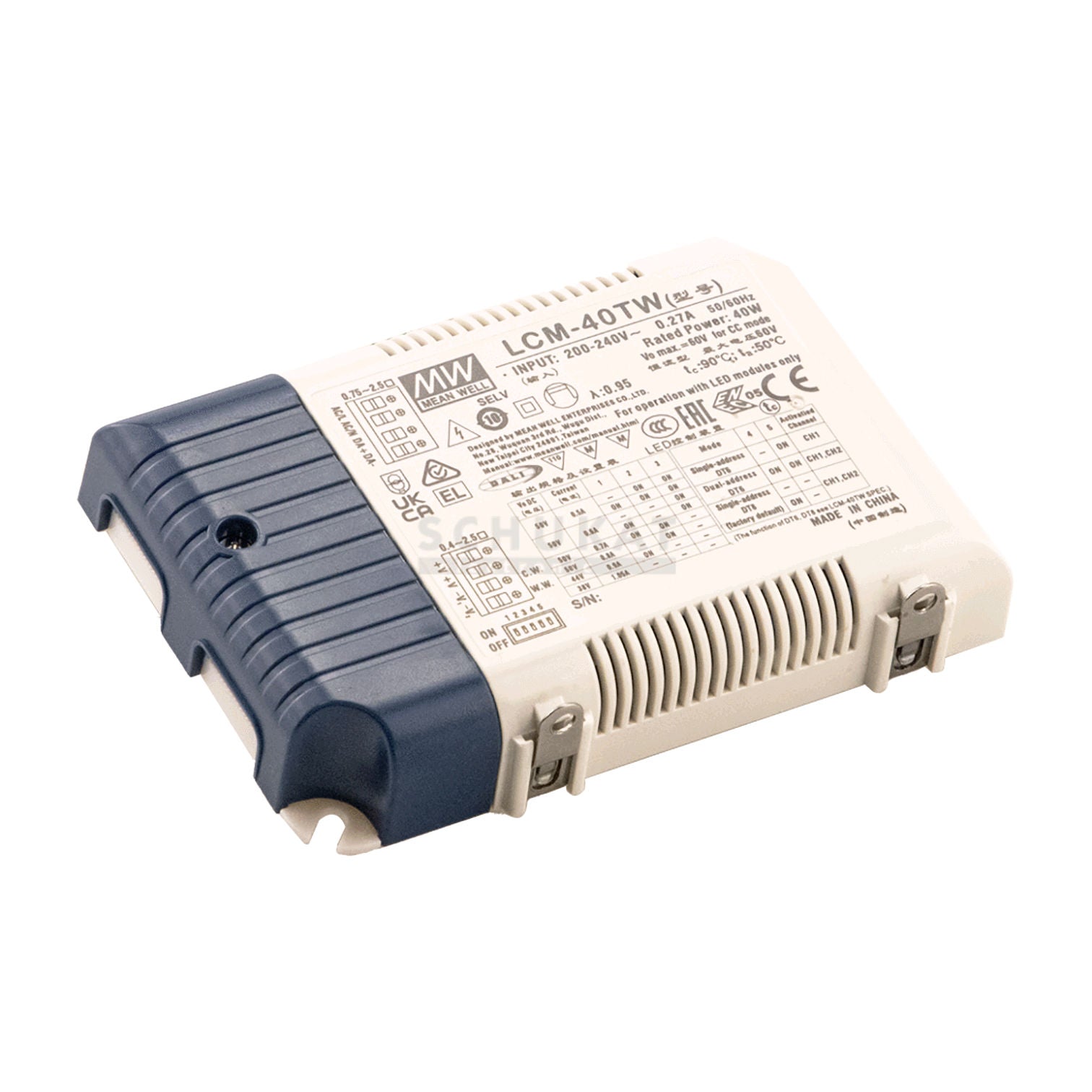 Constant current LED driver Mean Well  LCM-40TW 500 > 1050 mA 230V to 20 > 50VDC DIM Tunnable White