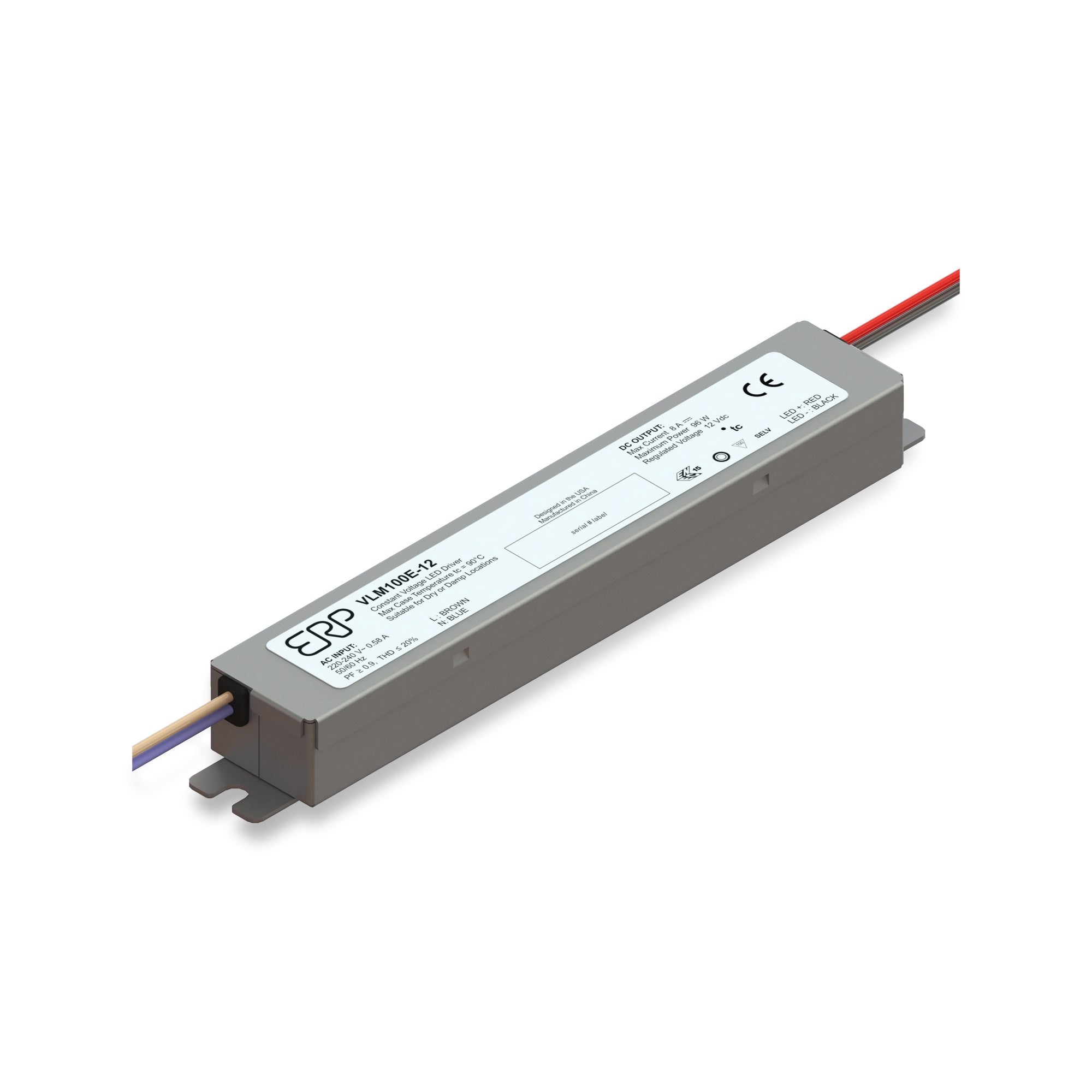 ERP Power VLM100E-48 48V-96W power supply with leads