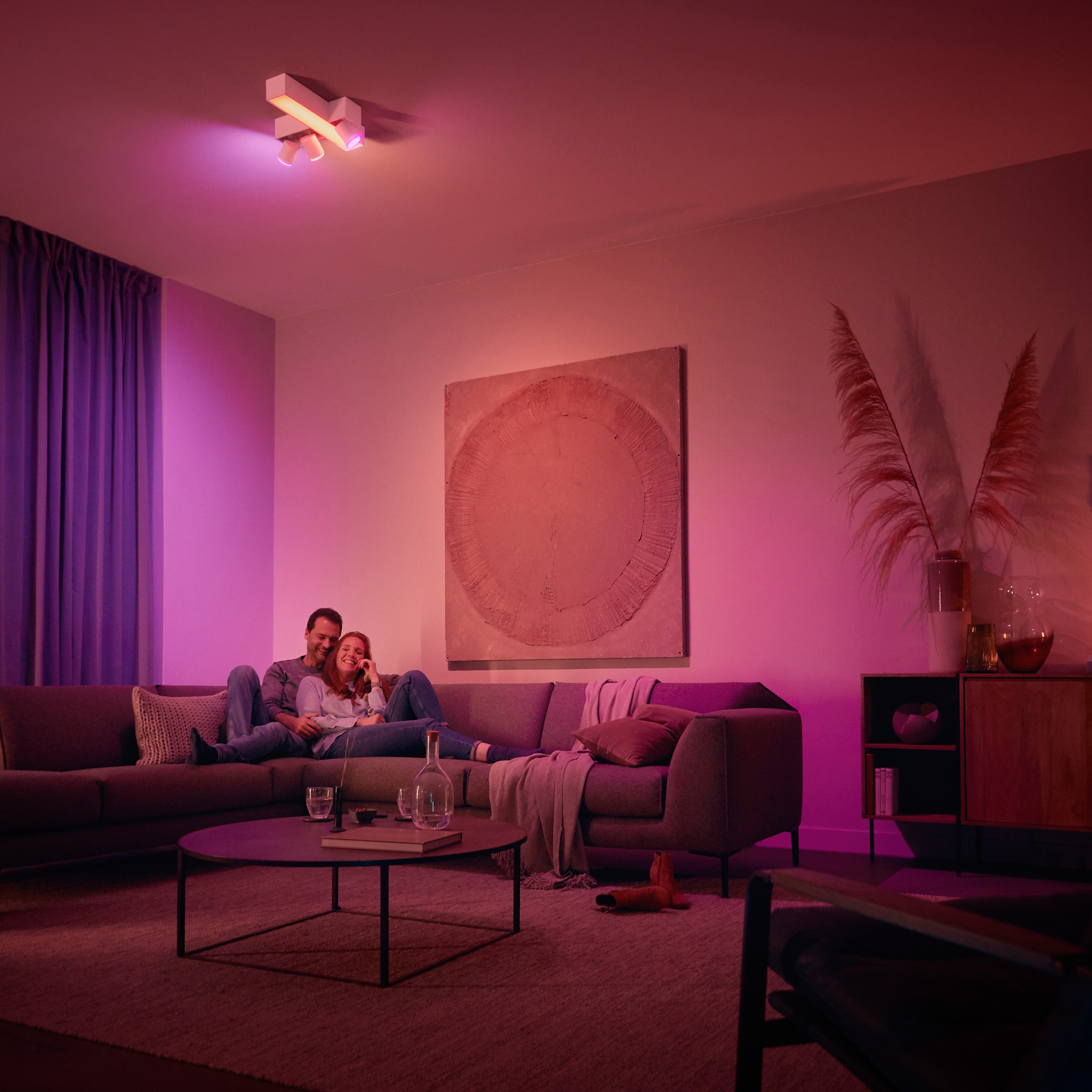 Philips Hue White &amp; Color Ambiance Centris Cross LED Ceiling Light with 3 Spots white 2850lm