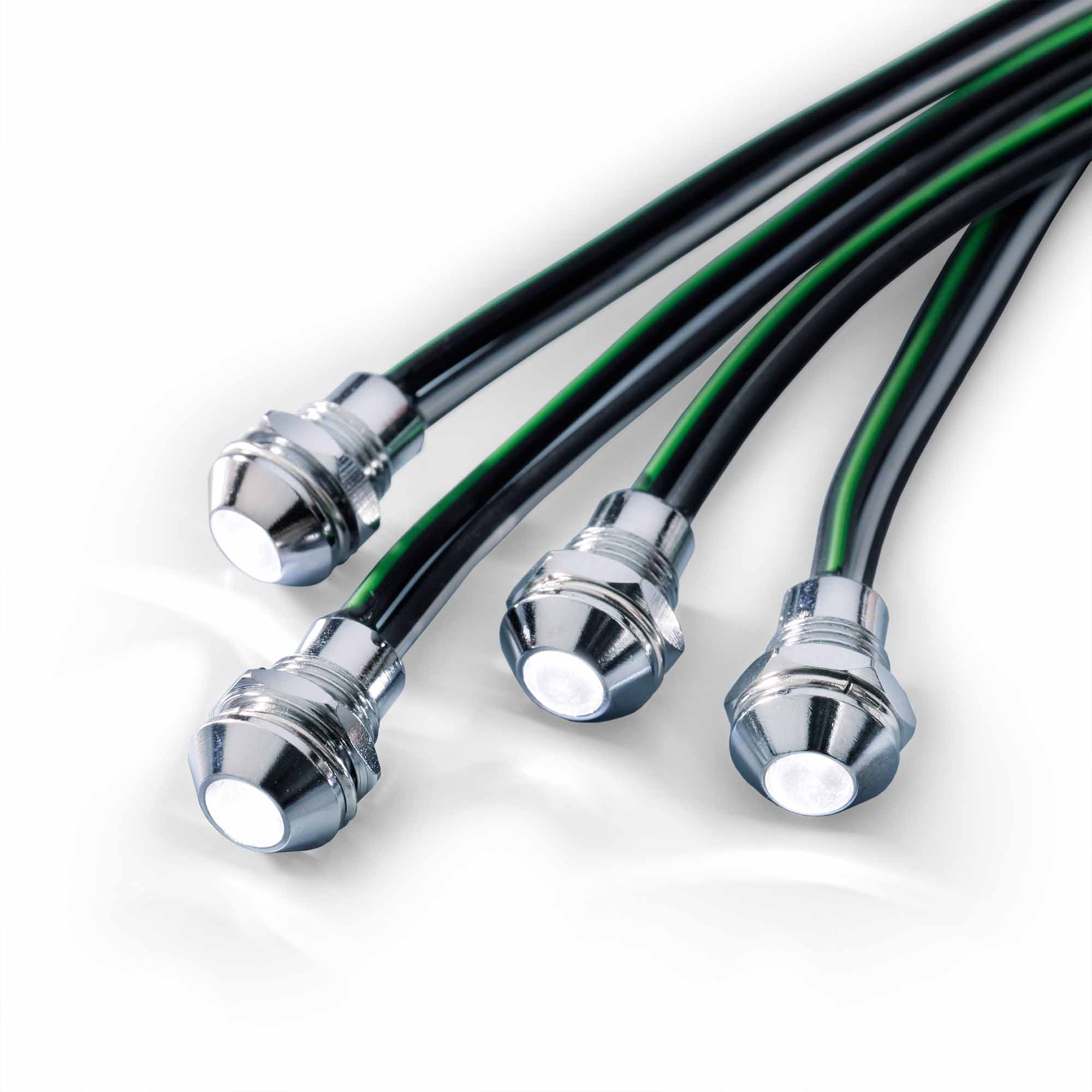 12V IP67 Nichia 5mm LED Mini Spot Red 4000mcd 15deg 20mA