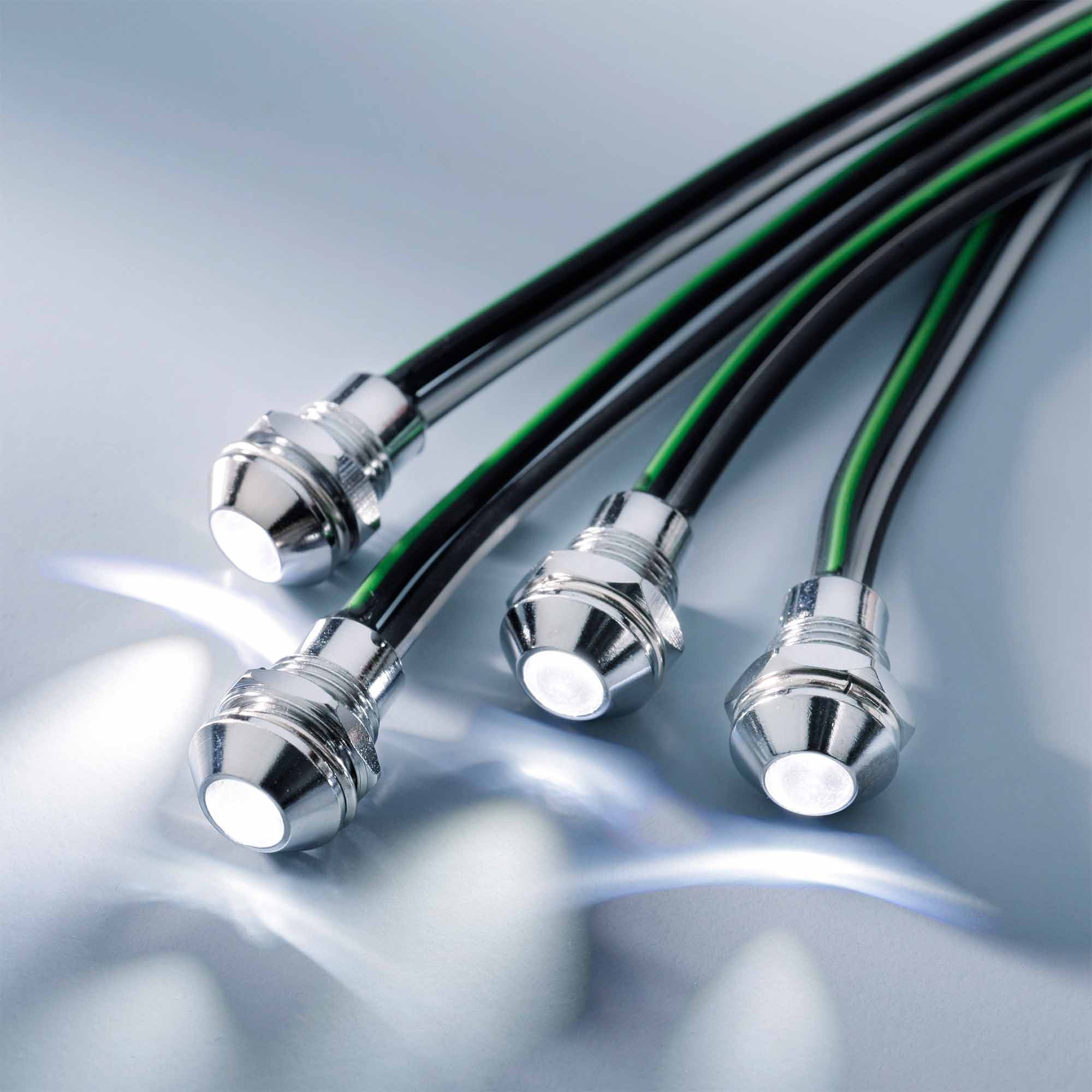 12V IP67 Nichia 5mm LED Mini Spot Red 4000mcd 15deg 20mA