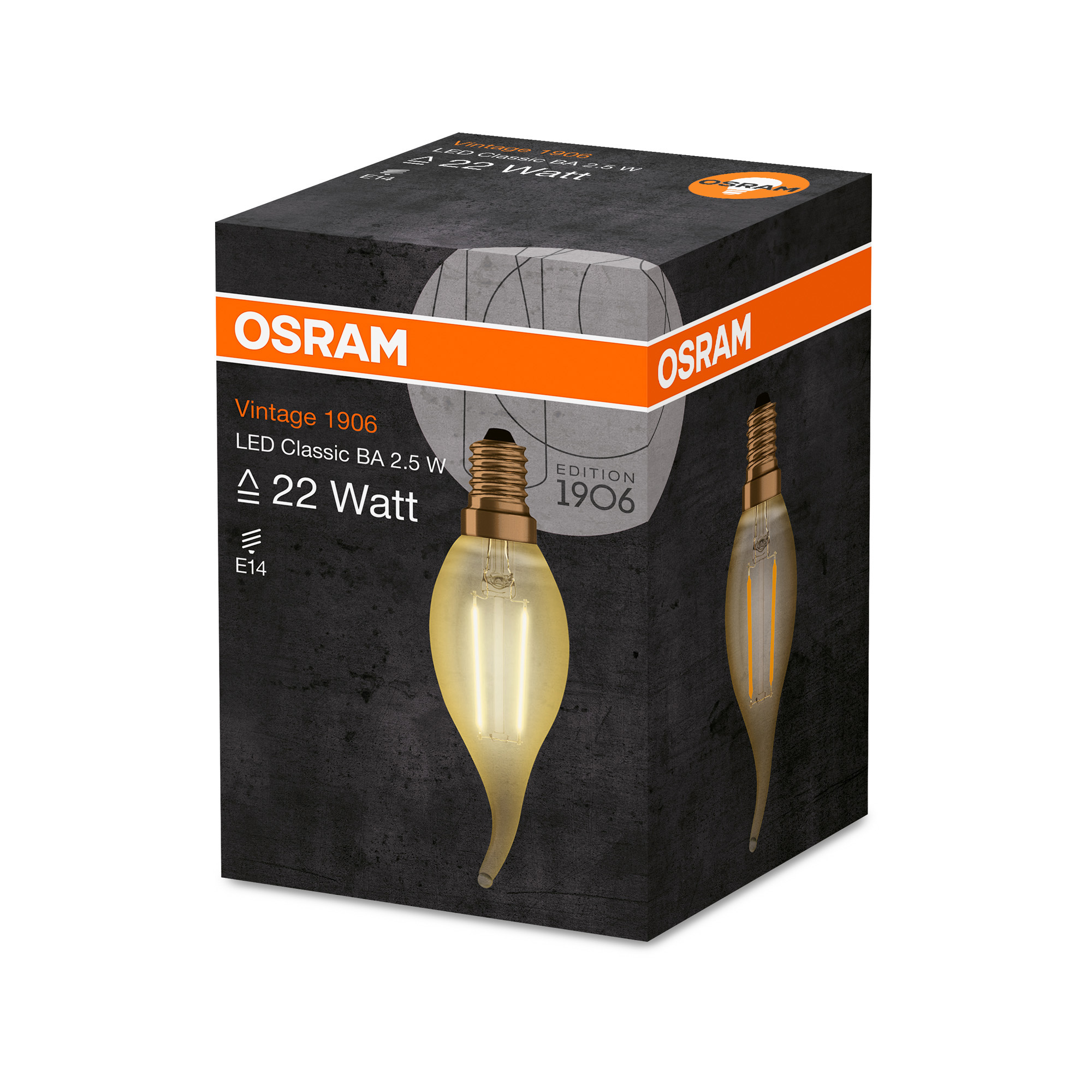 Osram LED VINTAGE 1906 CLBA GOLD22 non-dim 2.5W 825 E14 2500K 220lm