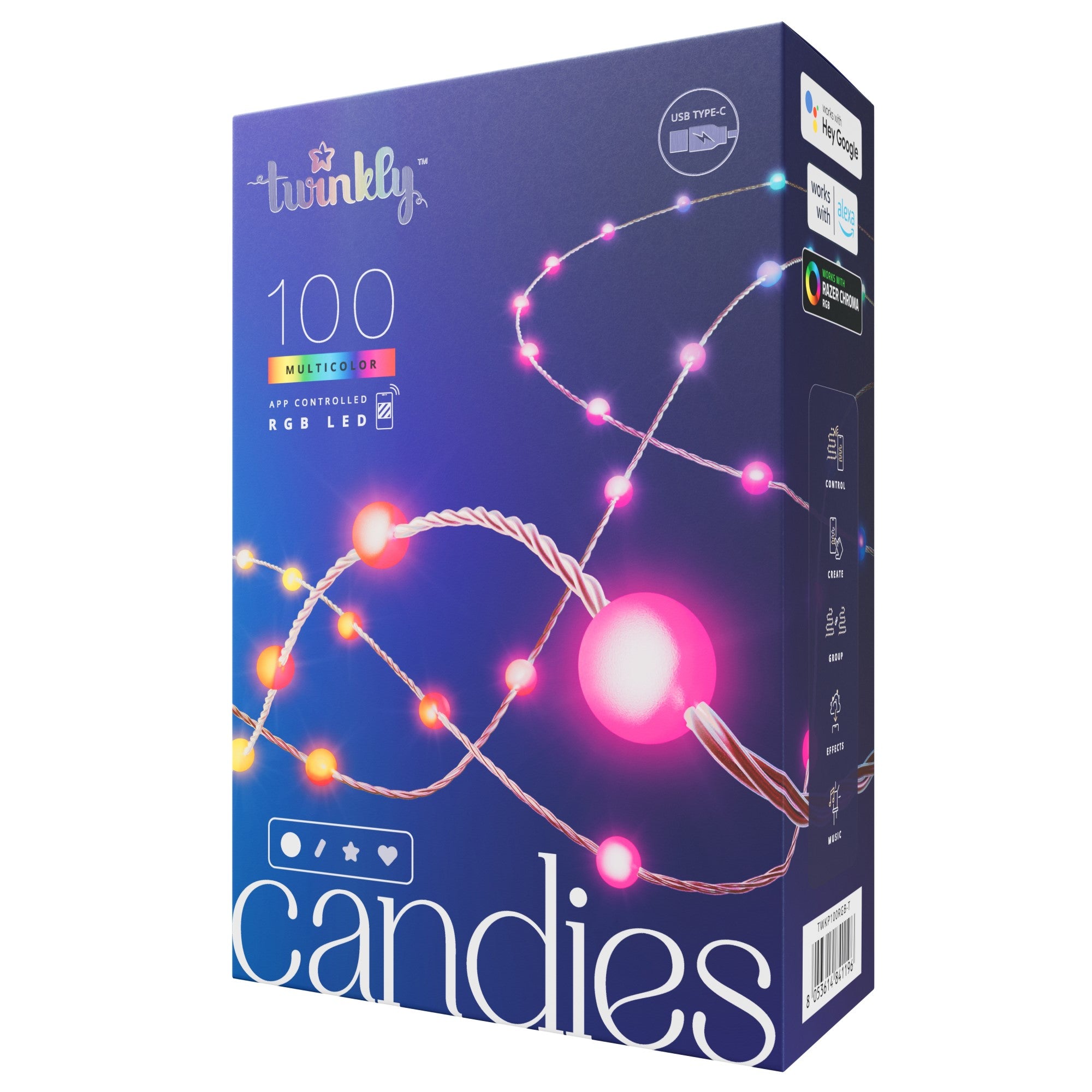 Twinkly Candies LED fairy lights RGB app controlled candle shape 100 LEDs