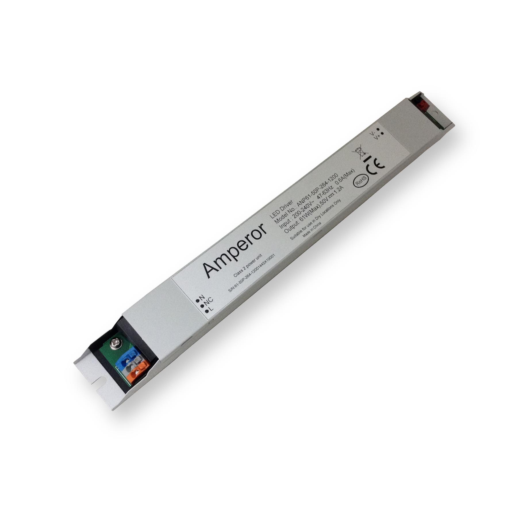 Constant Current LED Driver Amperor ANP61-54P-264-1000-DA IP30 230V to 30 > 54VDC 500 > 1100mA DALI DIM