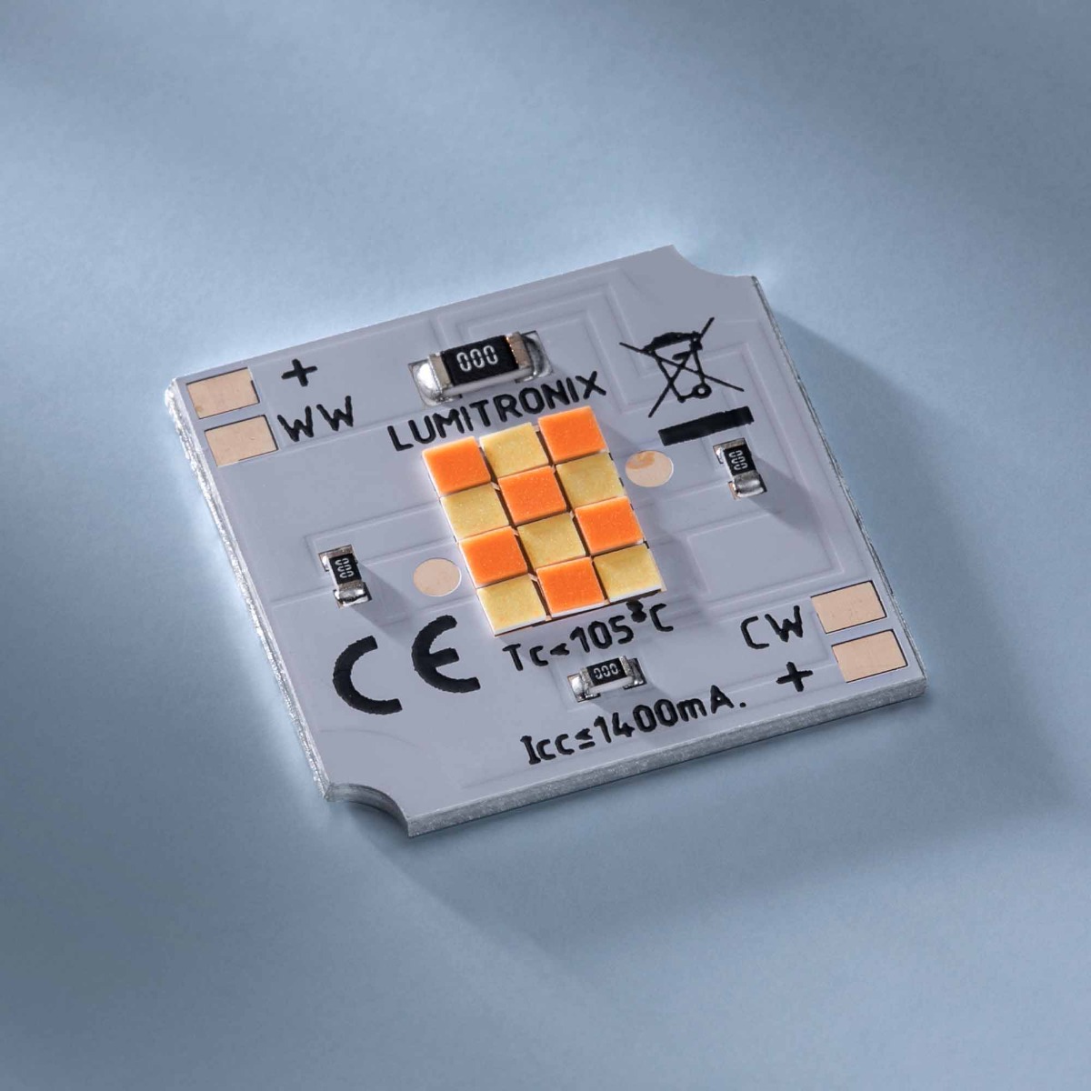 Build Your Own SmartArray-Q12-TW Nichia CSP LED Module 2 channel, TW, Dynasolis, Two Color, 12 LEDs, 19x19mm, Made in Germany (up to 1350lm)