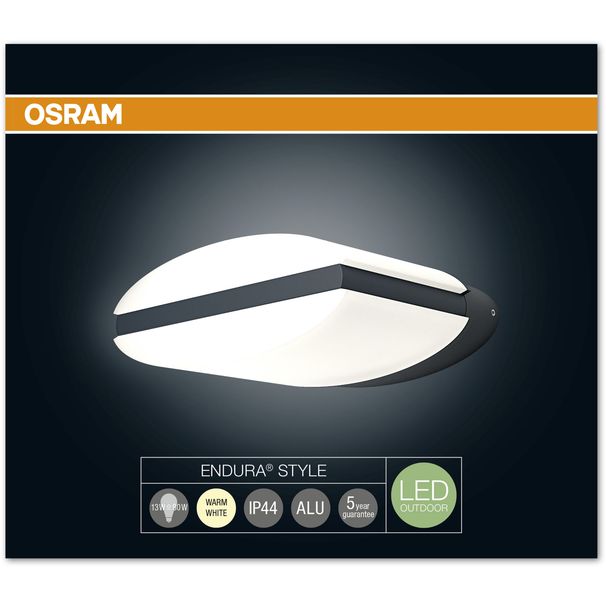 Wall LED lamp OSRAM Endura Style Ellipse Grey 3000K 13W 890lm