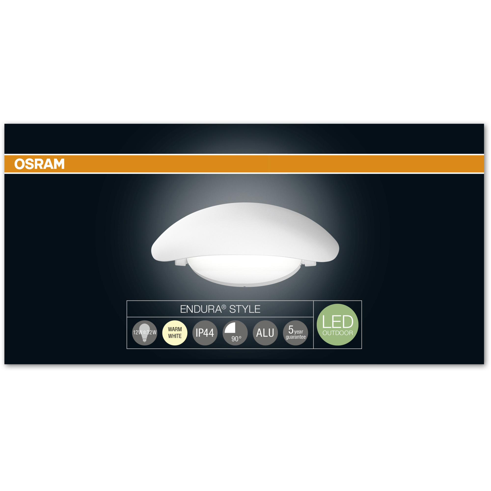 Wall LED lamp OSRAM Endura Style Cover Oval White 3000K 12W 355lm
