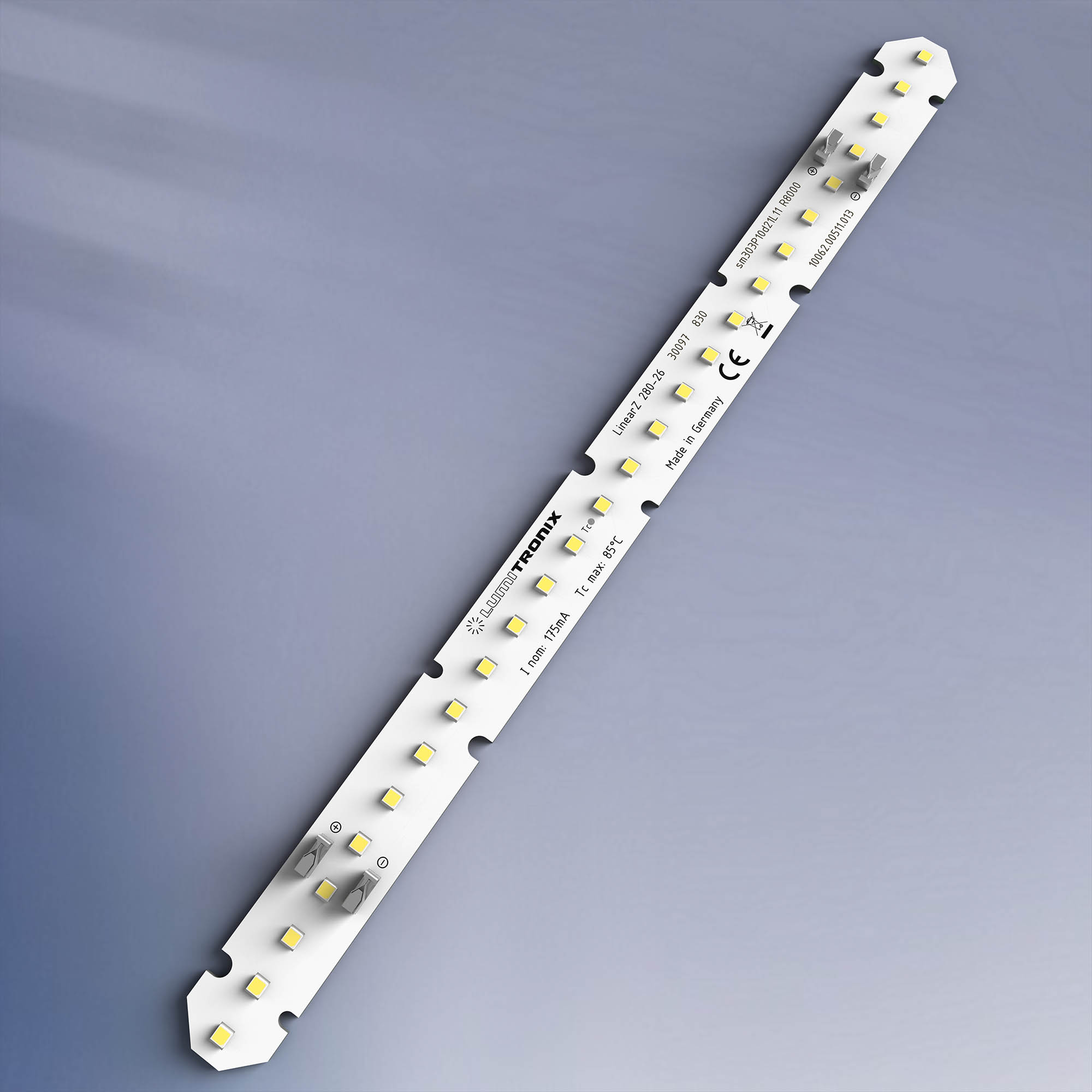 LumiBar-26-3098+ Nichia LED Strip Optisolis CRI99 cold white 6500K 740lm 14PPF 175mA 37.5V 26 LEDs 28cm module (2643lm/m 24W/m)