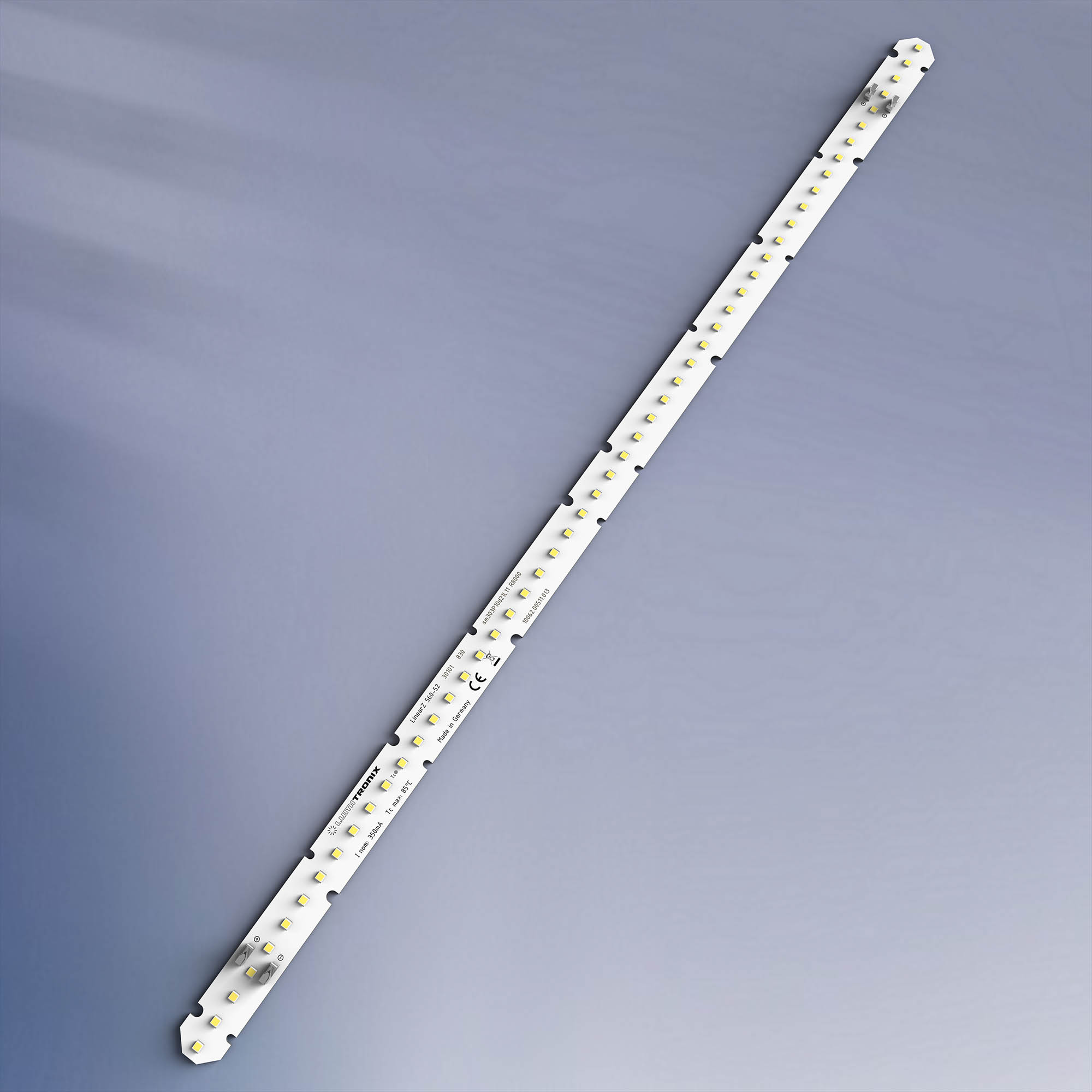 LumiBar-52-3098+ Nichia LED Strip Optisolis CRI99 D65 cold white 6500K 28PPF 1480lm 350mA 37.5V 52 LEDs 56cm module (2643lm/m 24W/m)
