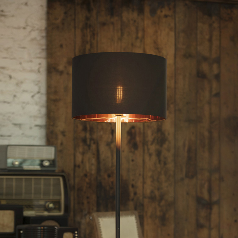 SLV Fenda Lampshade, Round, D/H 45.5/28cm, black-copper