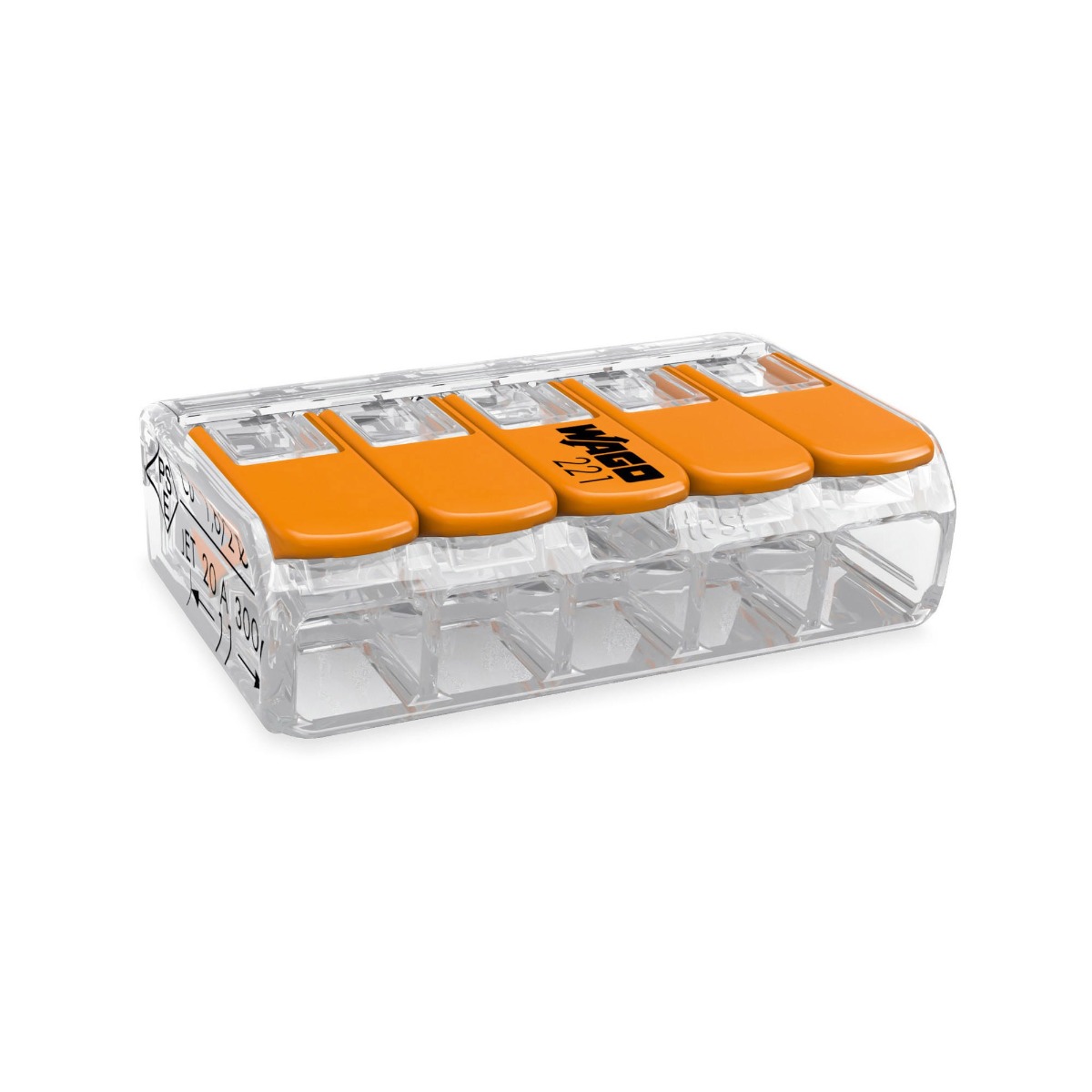 Five wire tool free connector Wago 221-415 COMPACT 5-pin