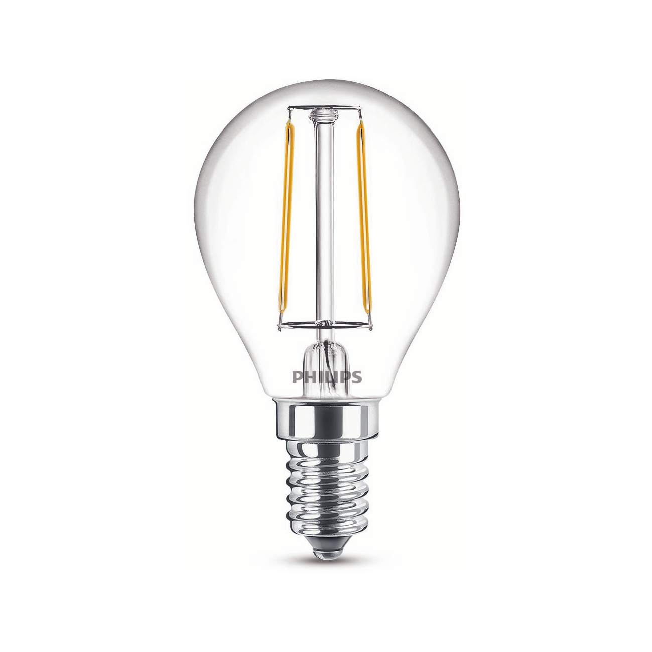 Philips Filament LED Bulb 2-25W E14 827 clear 250lm 2700K