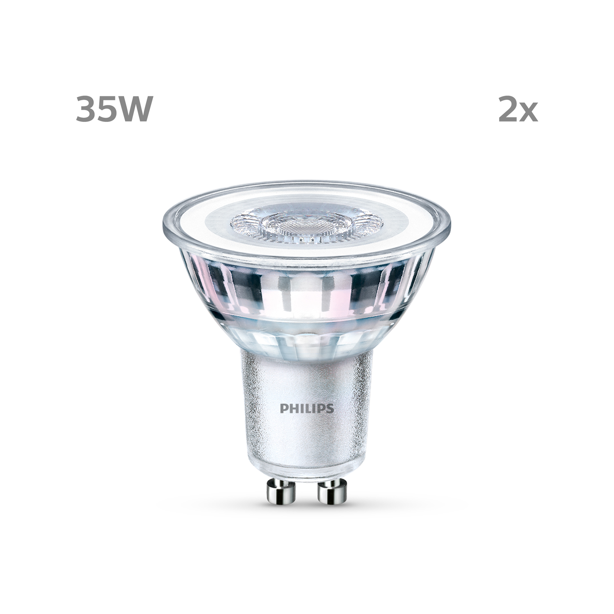 Philips LED Spot Double Pack 3.5-35W GU10 840 36° 275lm 4000K