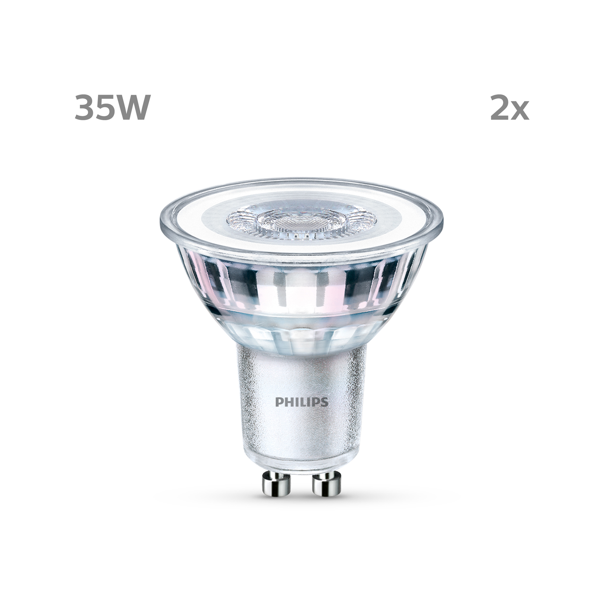 Philips LED Spot Double Pack 3.5-35W GU10 827 36° 255lm 2700K