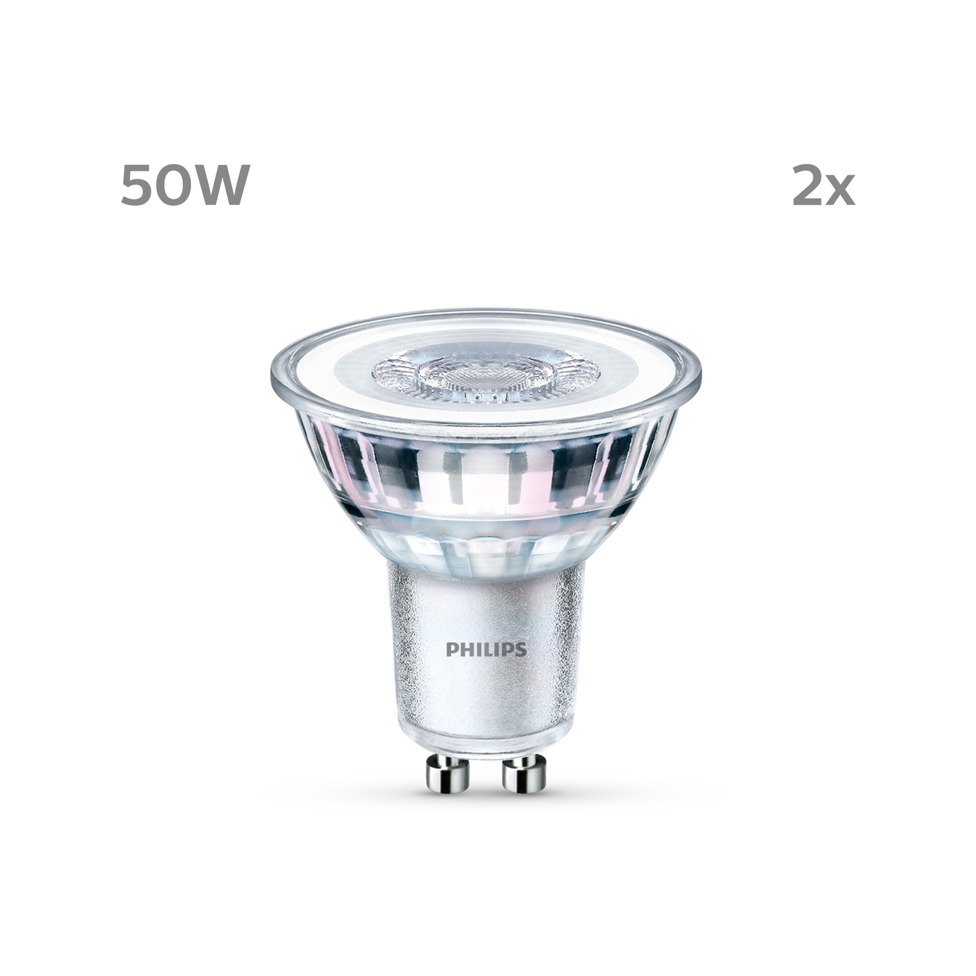 Philips LED Spot Double Pack 4.6-50W GU10 840 36° 390lm 4000K