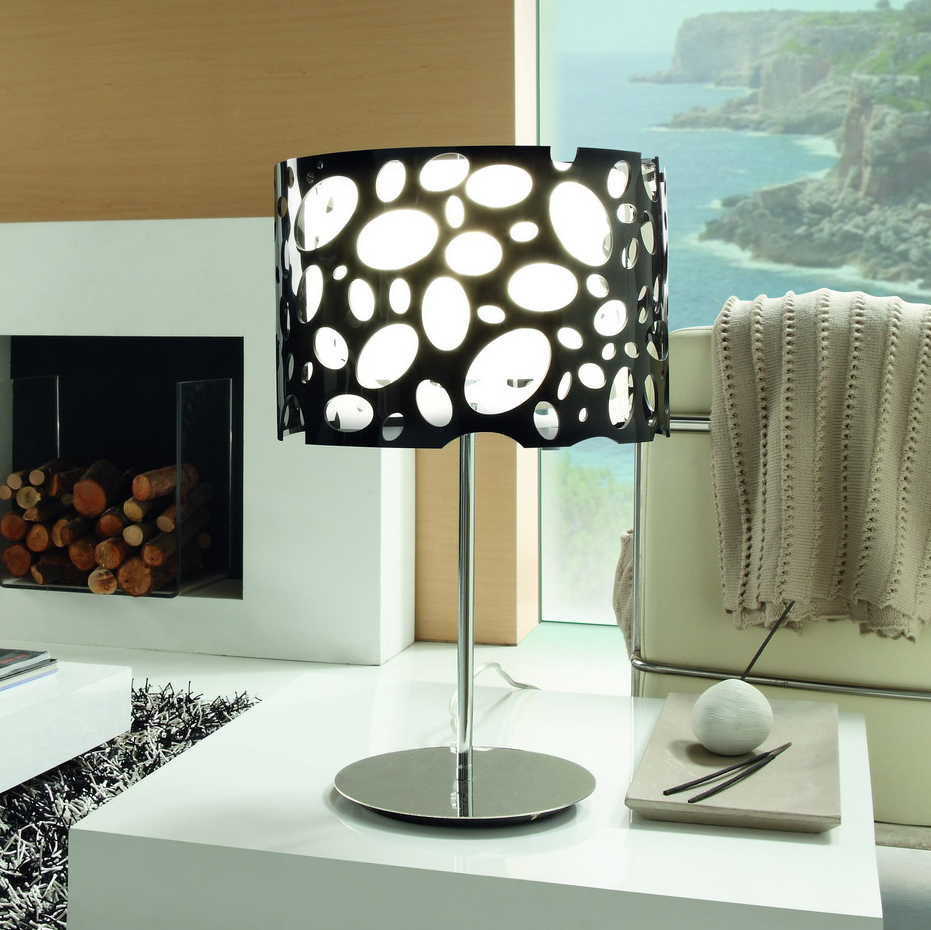 Floor lamp MANTRA Table Moon White And Black 1L Big