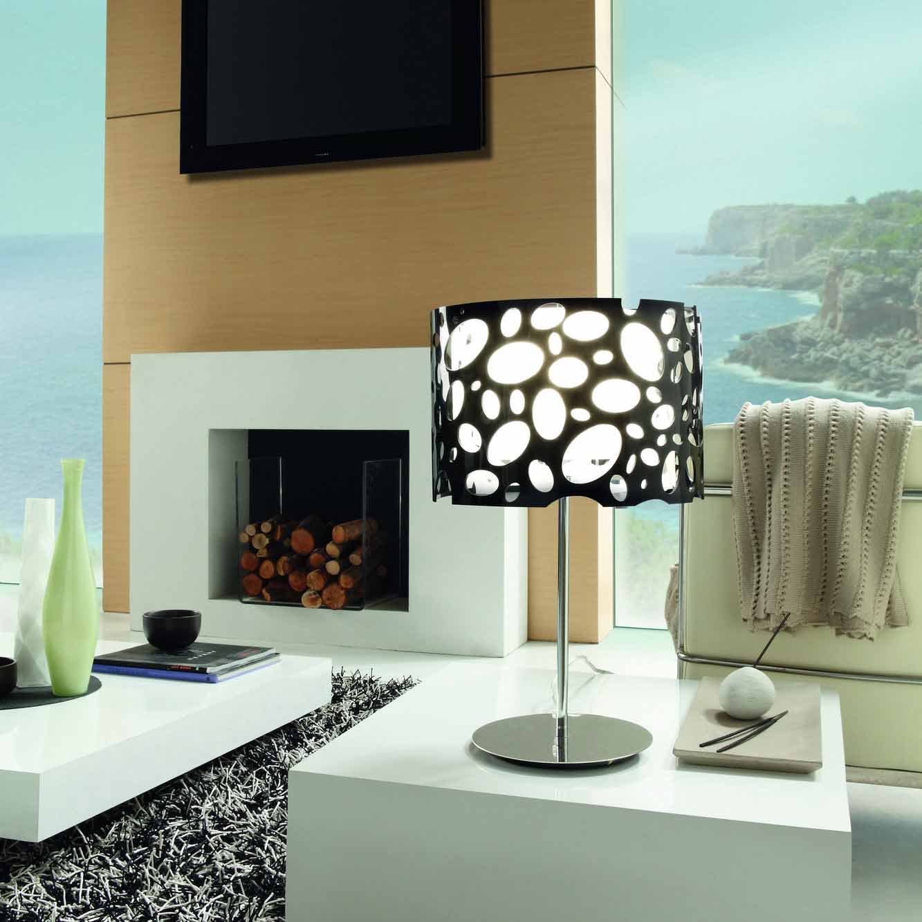 Floor lamp MANTRA Table Moon White And Black 1L Big