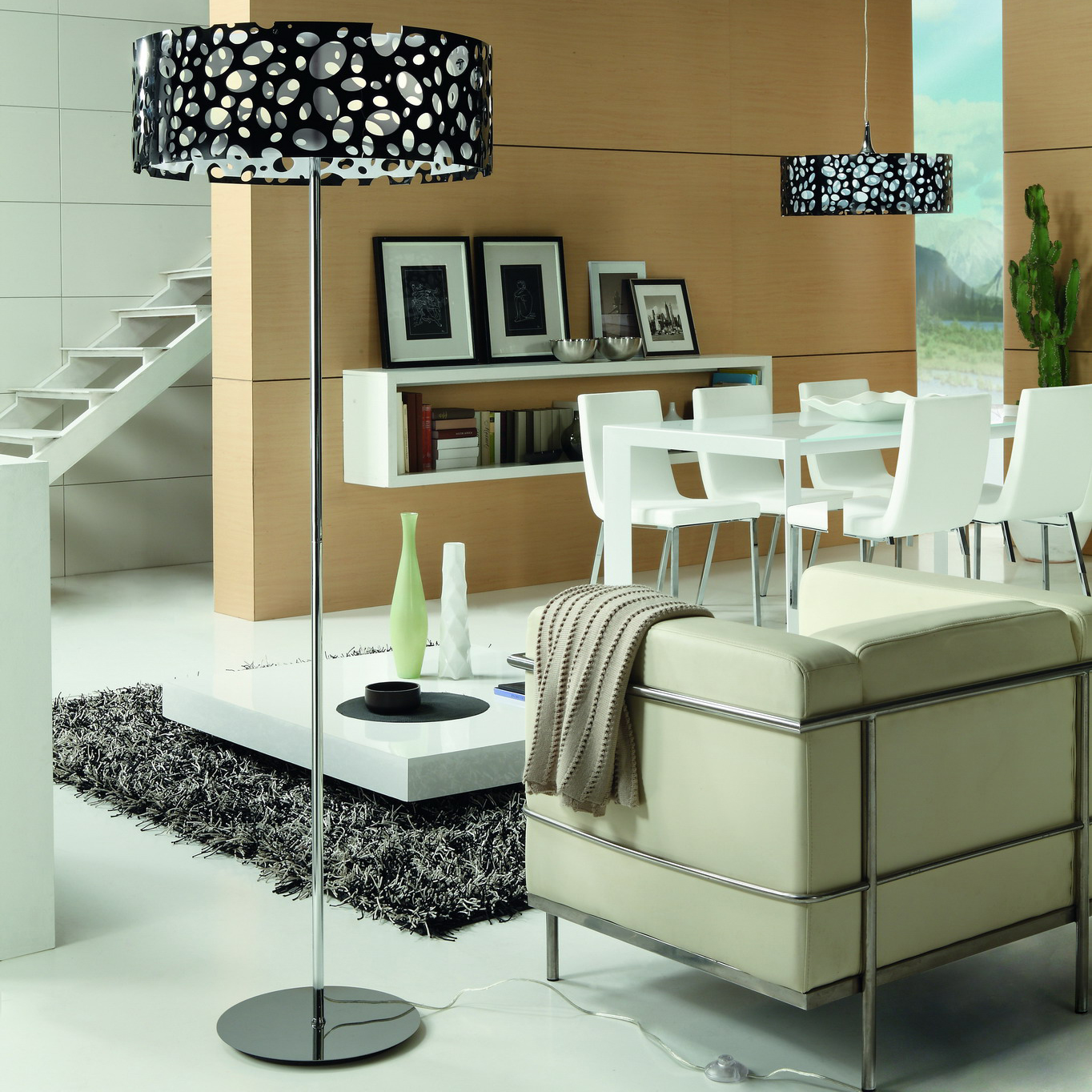 Deco floor lamp MANTRA Moon White And Black 4L