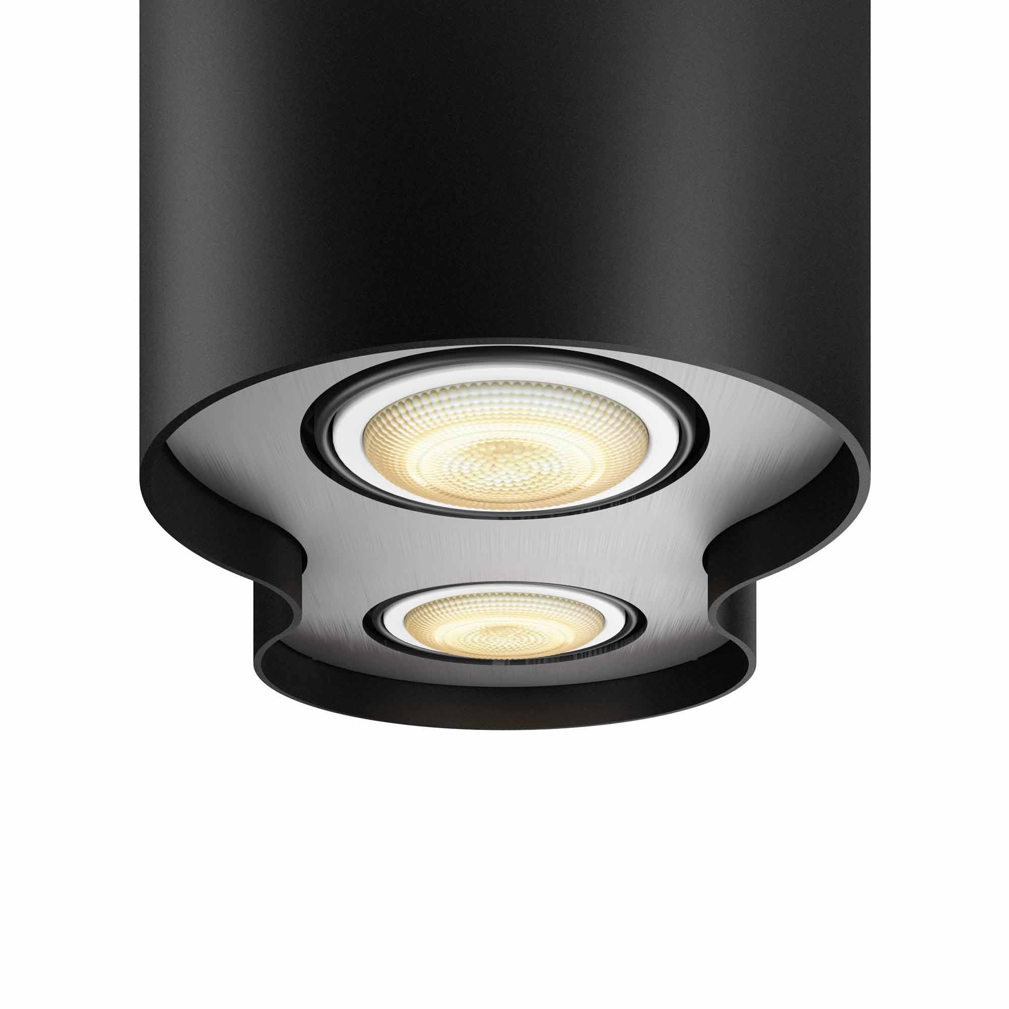 Ceiling LED lamp PHILIPS Wifi Pillar LED 2 Spot Black 2200-6500K 11W 700lm