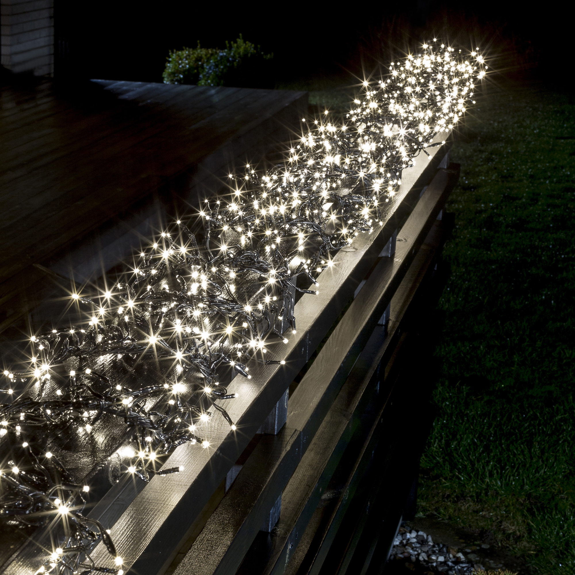 LED Cluster Chain of Lights, warm white 9m (576 LEDs), 8 Functions