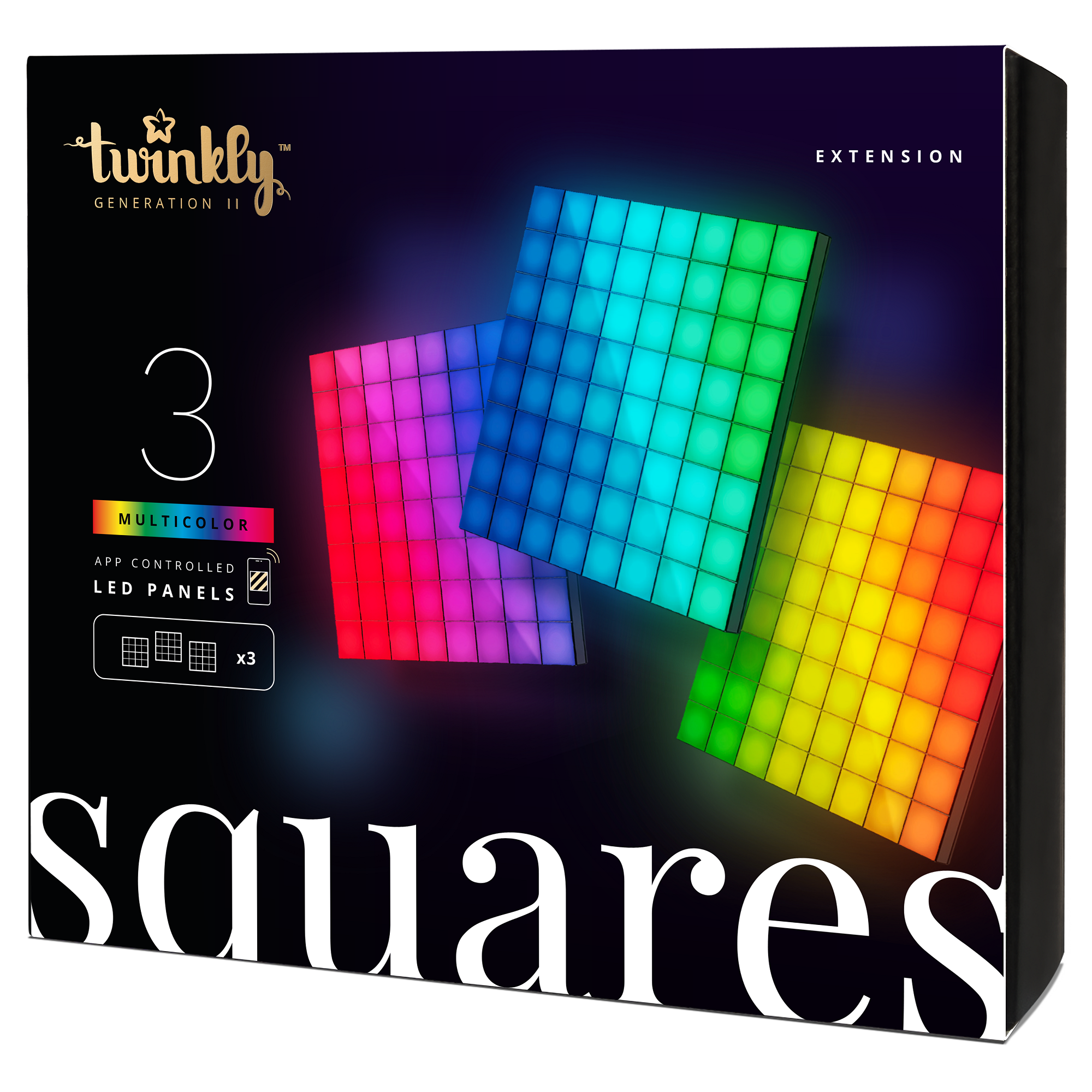Twinkly Squares RGB Smart LED Panel 16x16cm starter set 1 panel 16x16cm without power supply unit