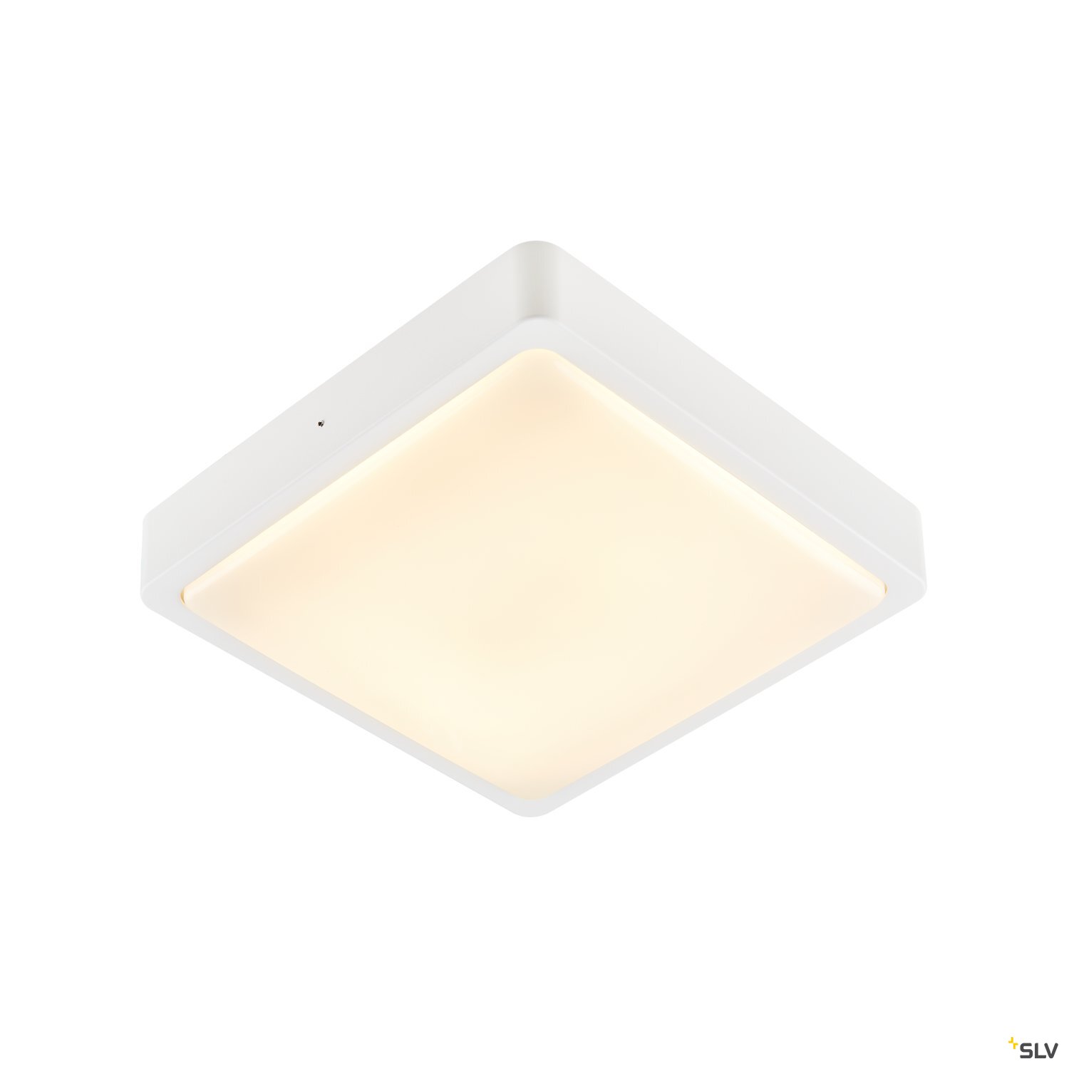 SLV LED Ceiling Light AINOS SQUARE, 3000/4000K, with Motion Detector, square, white, IP65 1300lm