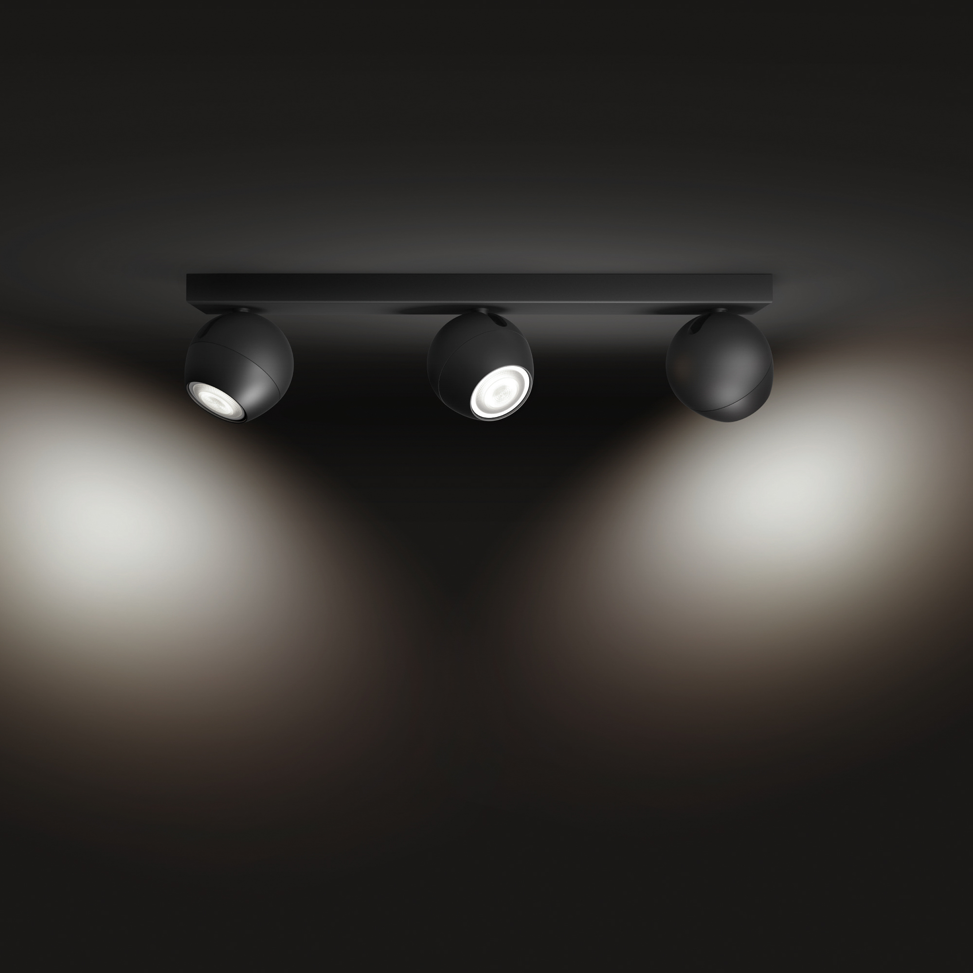 Philips Hue White Ambiance Buckram LED Spotlight triple-flamed black 3x 350lm incl. Dimmer Switch