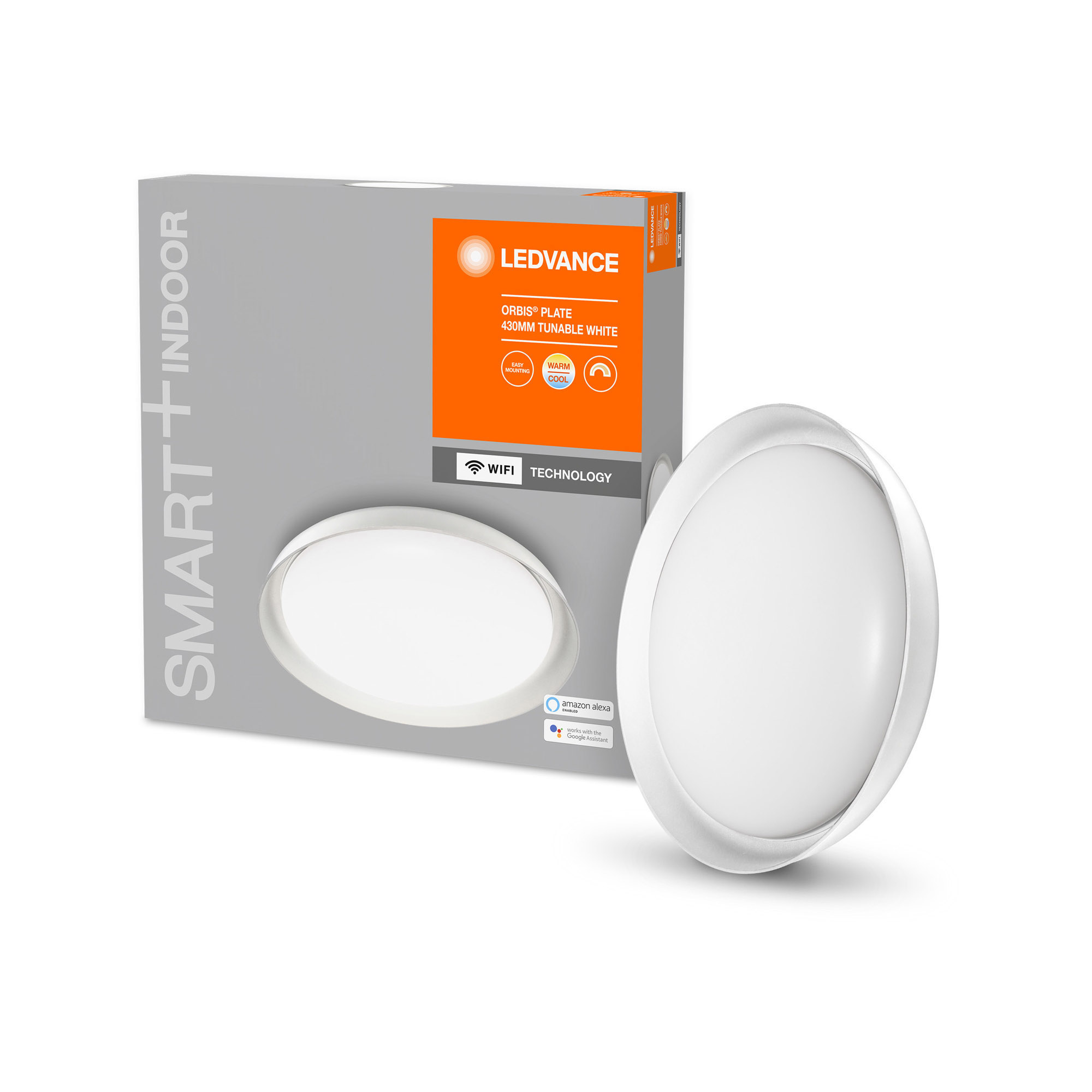 LEDVANCE SMART+ WiFi Tunable White LED Ceiling Light ORBIS Plate 430mm white 2500lm
