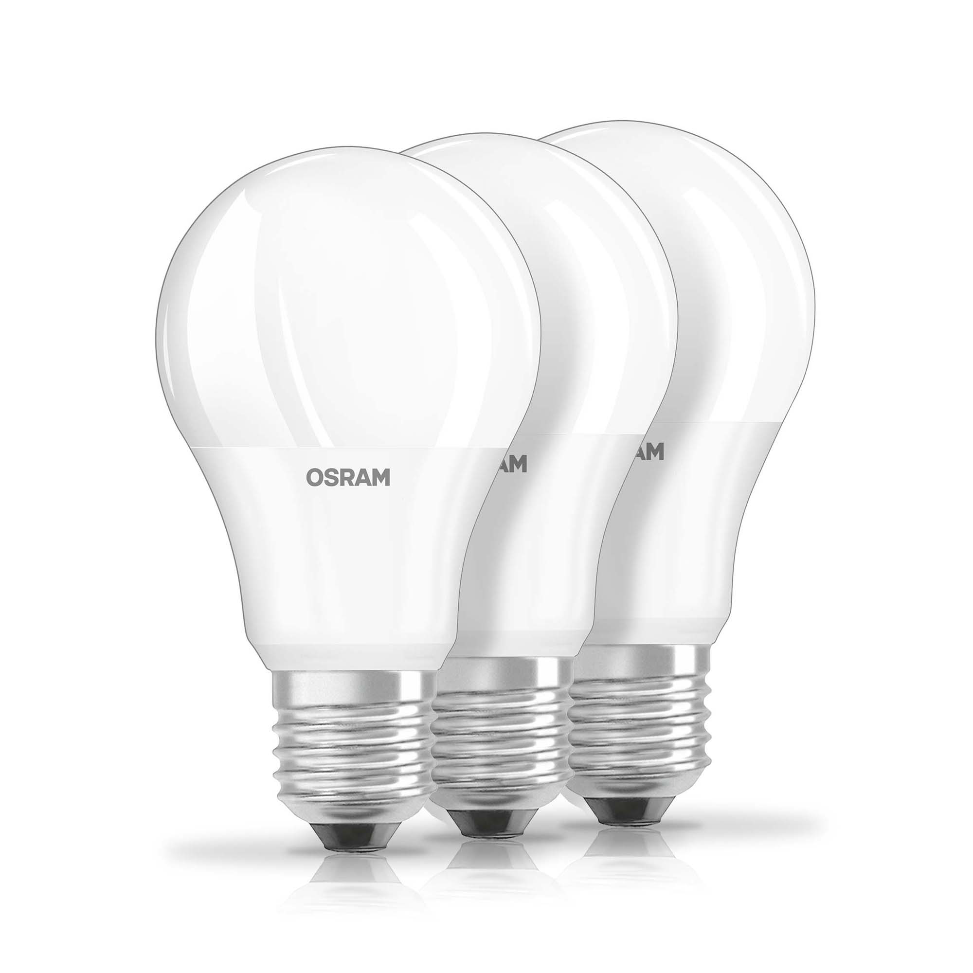 LED Bulb Osram LED BASE CLA60 9W 827 FR E27 3er-Pack 2700K 806lm