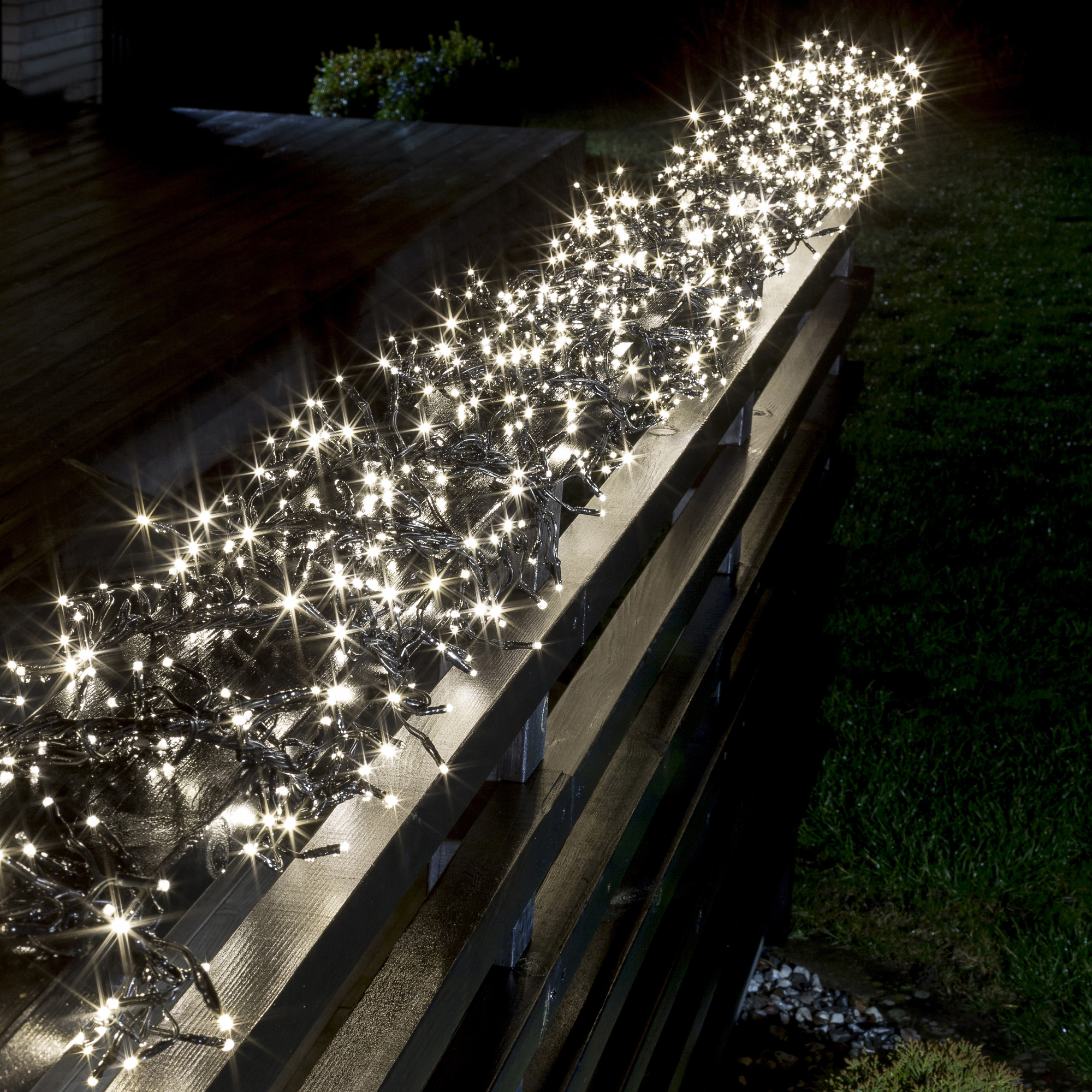LED Cluster Chain of Lights, warm white 12m (960 LEDs), 8 Functions
