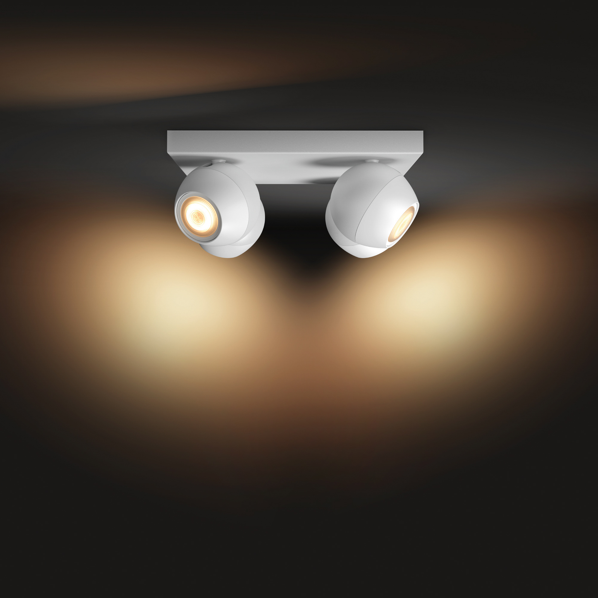 Philips Hue White Ambiance Buckram LED Spotlight four-flamed white 4x 350lm incl. Dimmer Switch
