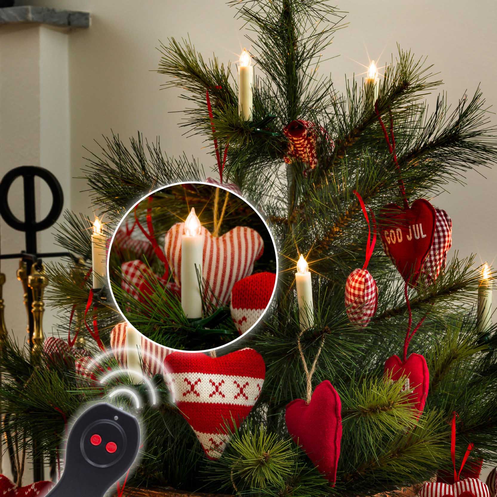 LED Christmas tree light with remote control, 10 candles