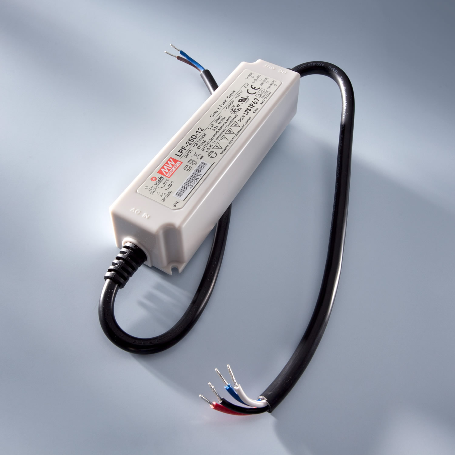 Constant Voltage Power Supply Mean Well LPF-60D-12 IP67 230V to 12V 5A 60W DIM