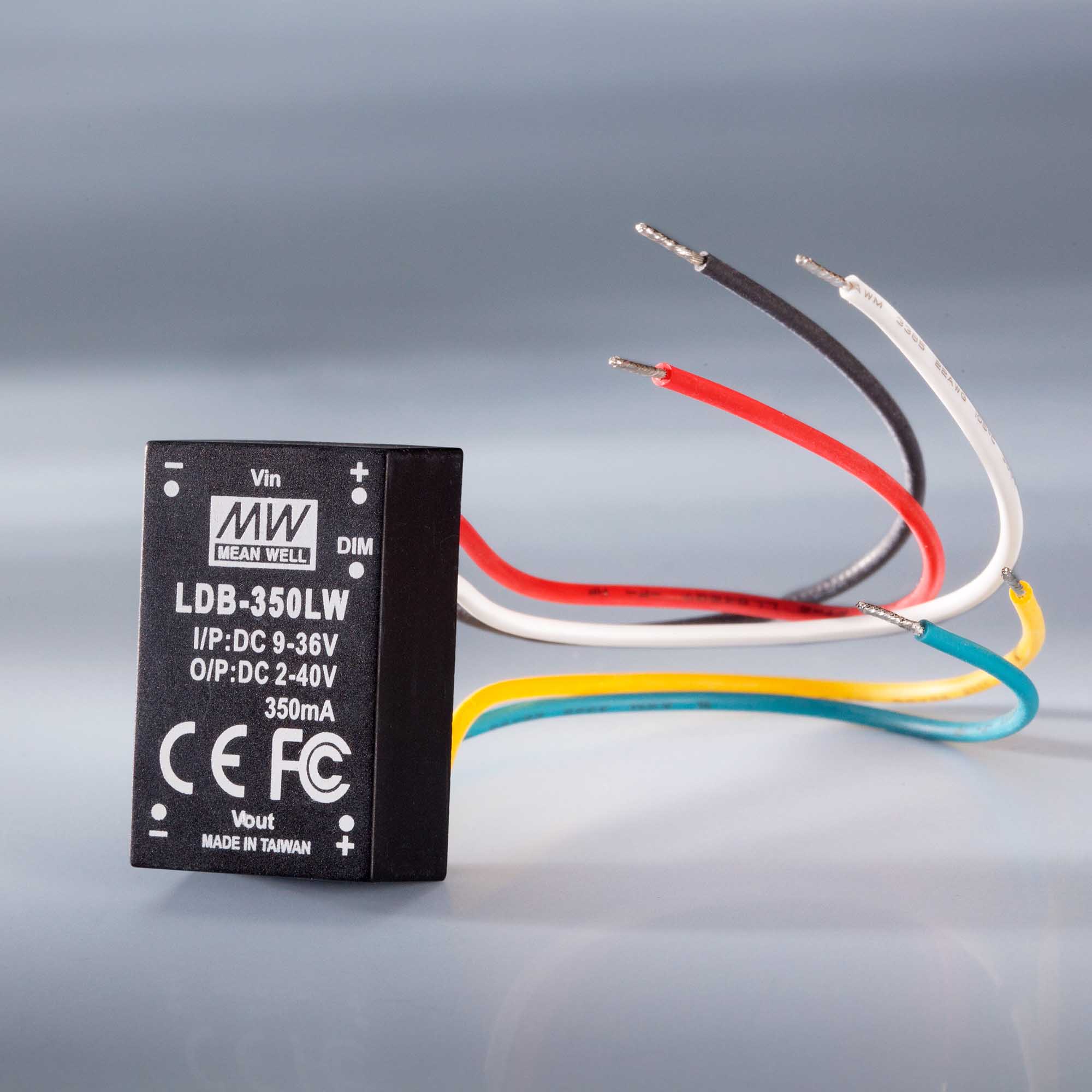 Constant current LED driver Mean Well LDB-LW-350 IP67 350mA 9-36VDC to 2 > 40VDC
