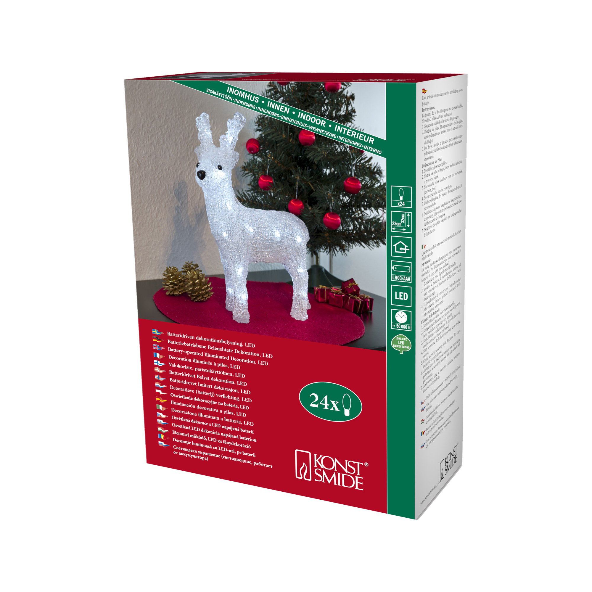Small LED Acryl reindeer, standing
