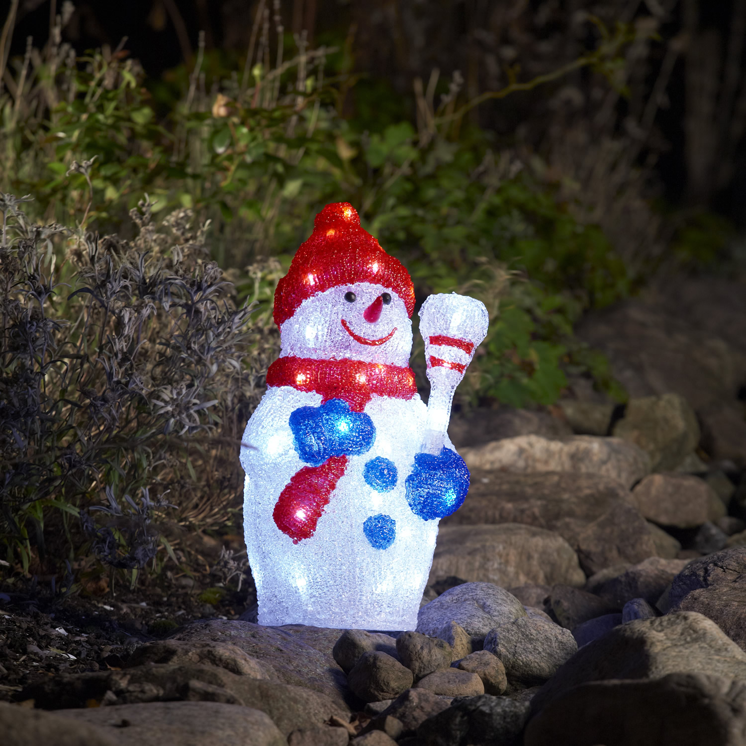 LED Snowman, 48 coldwhite LEDs