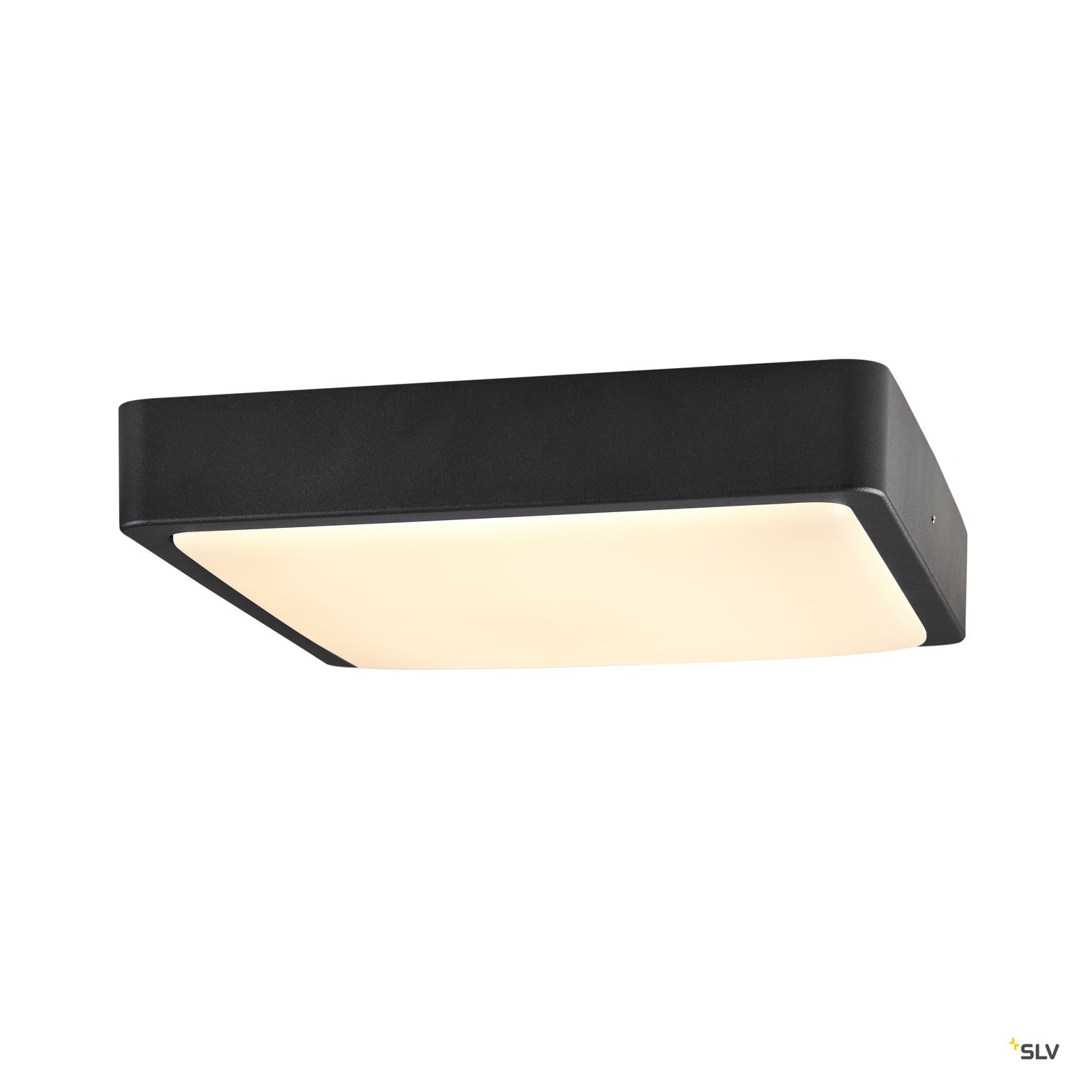 SLV LED Ceiling Light AINOS SQUARE, 3000/4000K, with Motion Detector, square, anthracite, IP65 1300lm