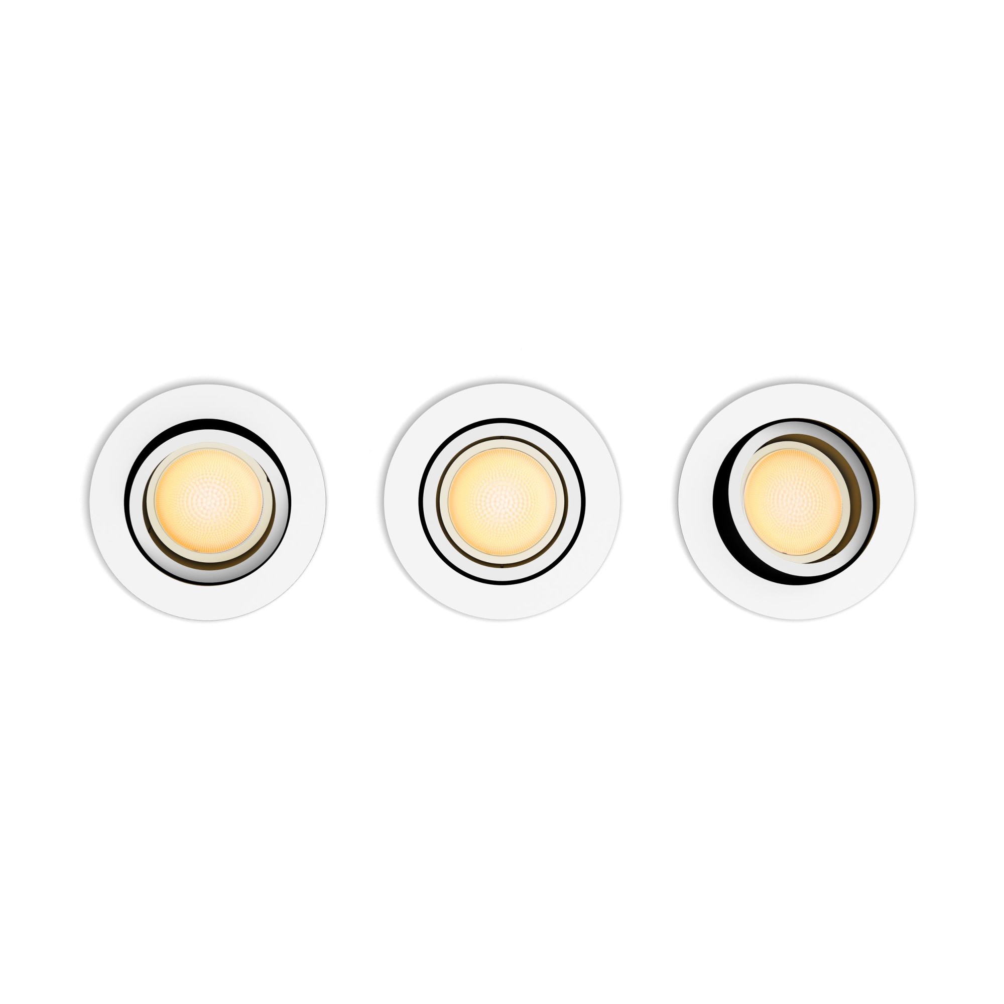 Philips Hue White Ambiance Milliskin LED Downlight round Set of 3 white 3x 350lm incl. Dimmer Switch