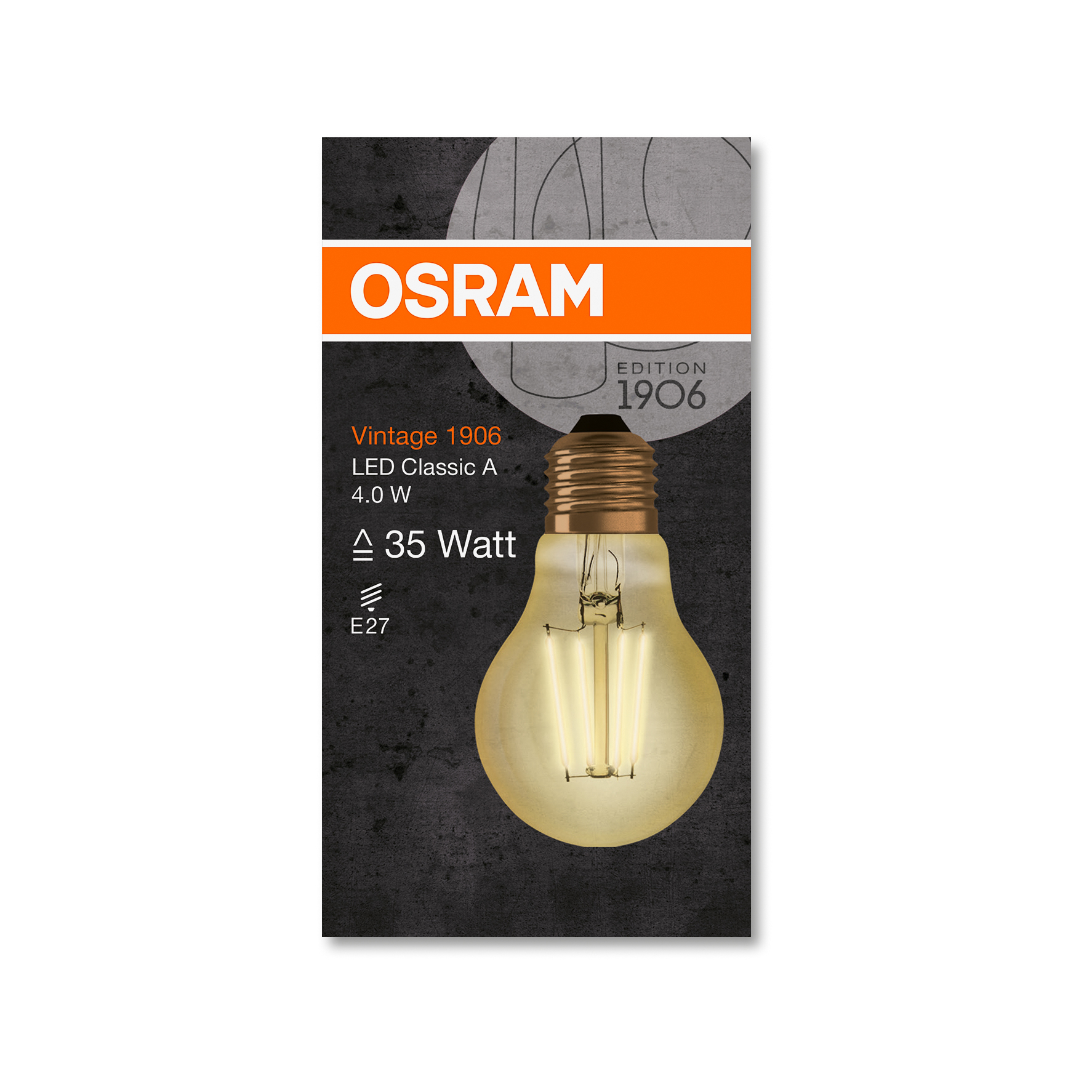 Osram LED VINTAGE 1906 CLA GOLD35 non-dim 4W 824 E27 410lm 2400K CRI80