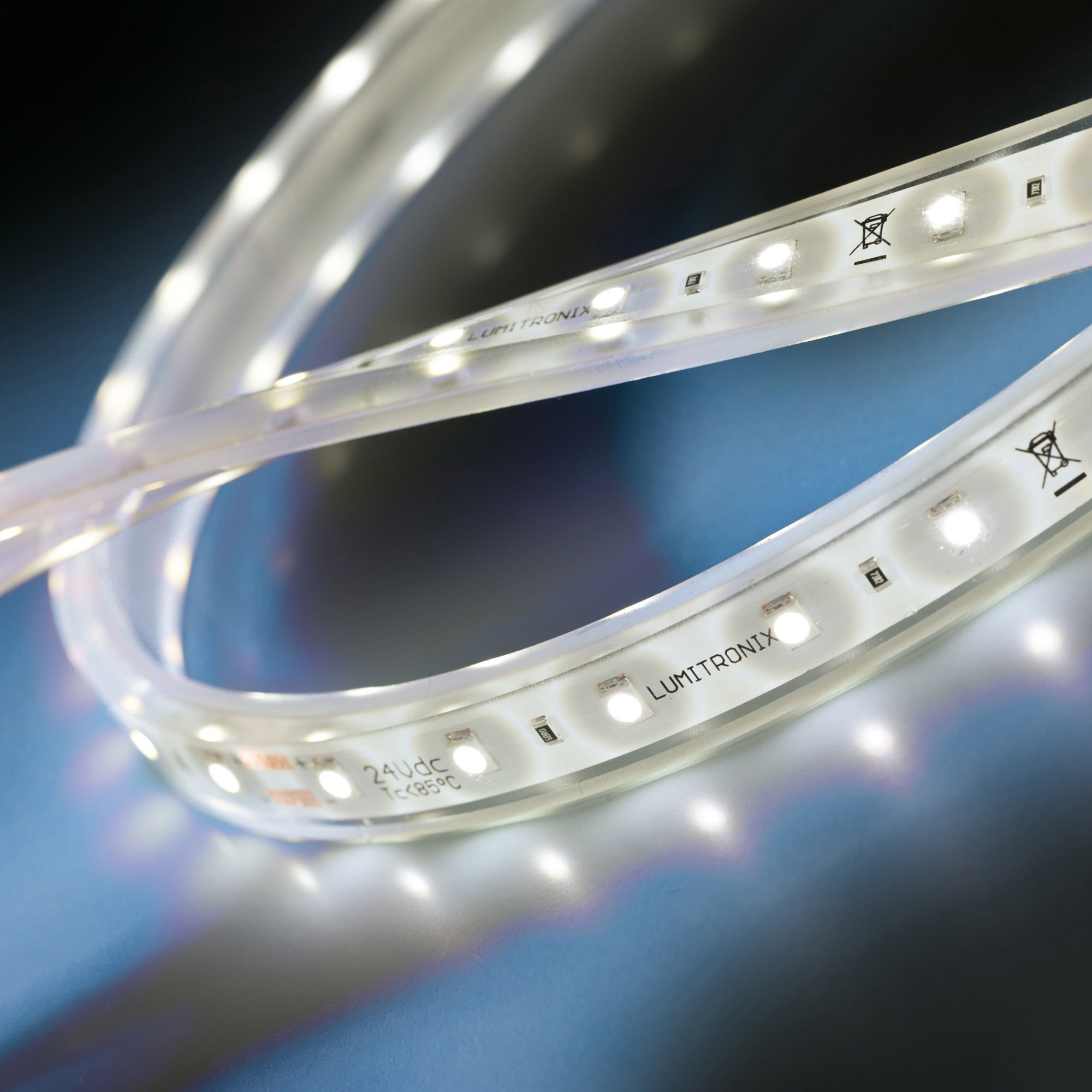 POSEIDON Flexible LED Strip neutral white 2045lm 350 LEDs 5m 24V IP67 (409lm/m 4.8W/m)