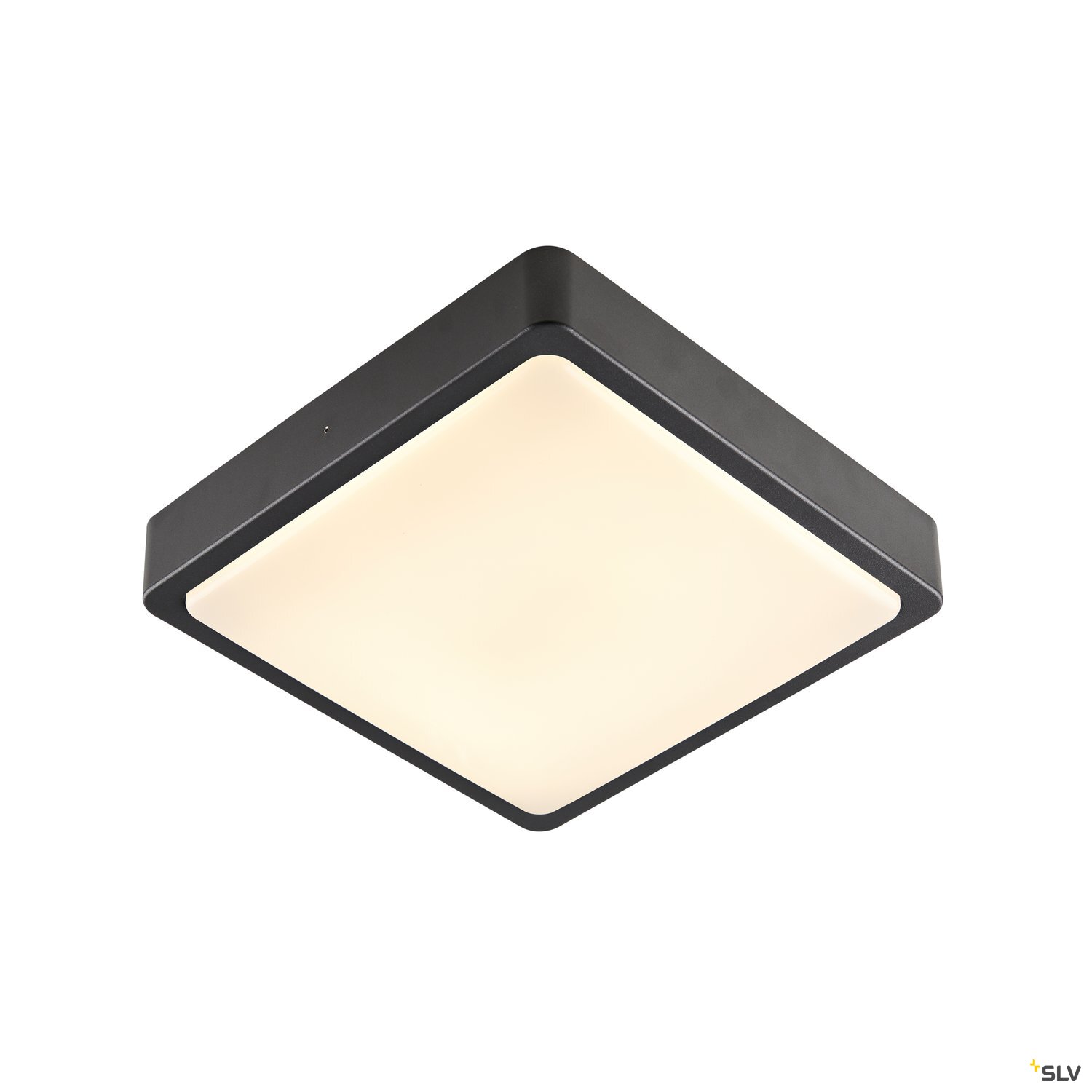 SLV LED Ceiling Light AINOS SQUARE, 3000/4000K, with Motion Detector, square, anthracite, IP65 1300lm