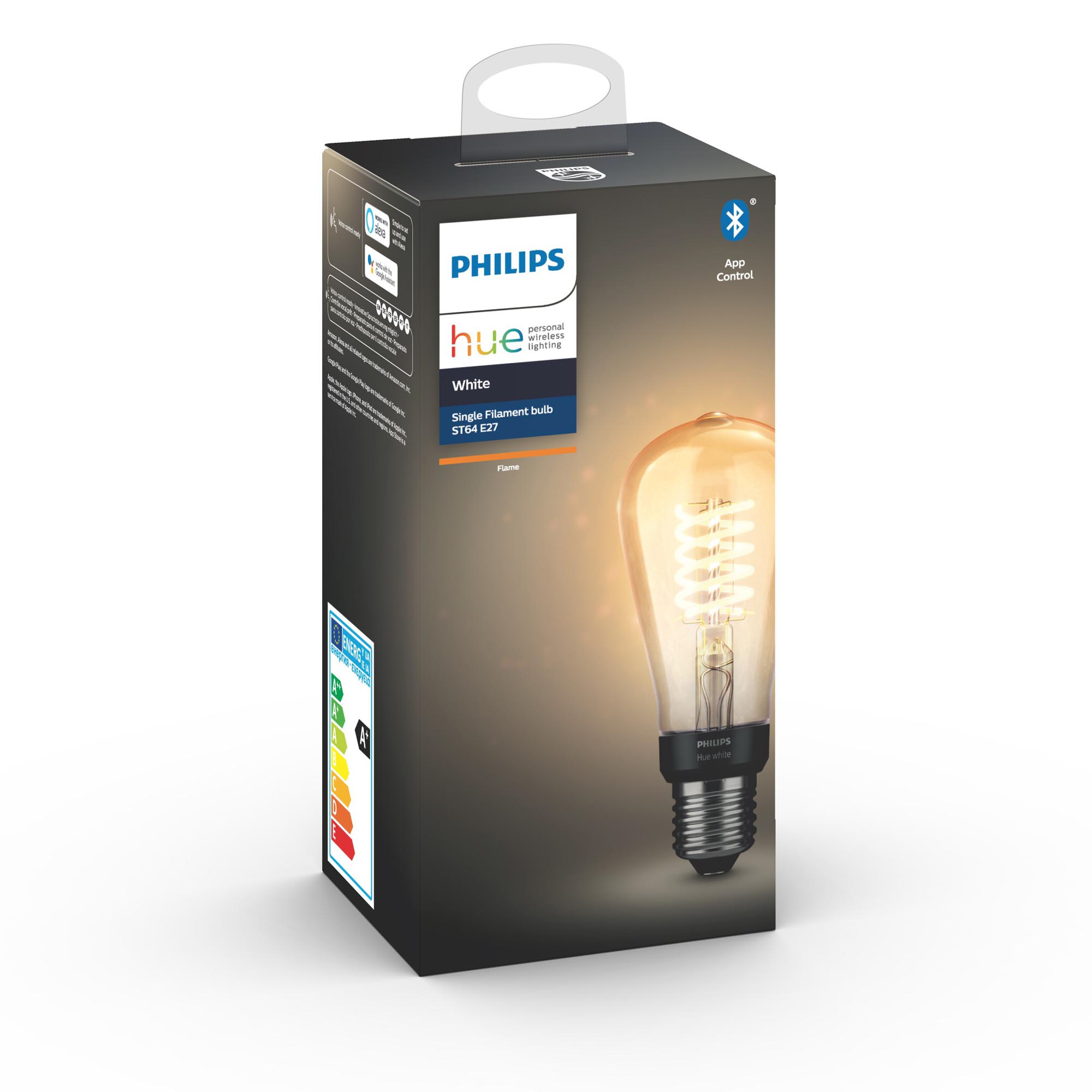 Philips Hue White LED E27 Filament ST64 600lm 2700K CRI80