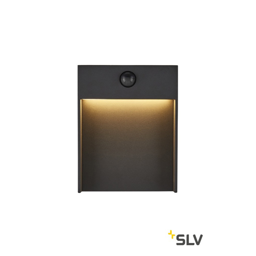SLV FLATT SENSOR WL 3000/4000K IP65 Outdoor LED Wall Luminaire anthracite 600lm