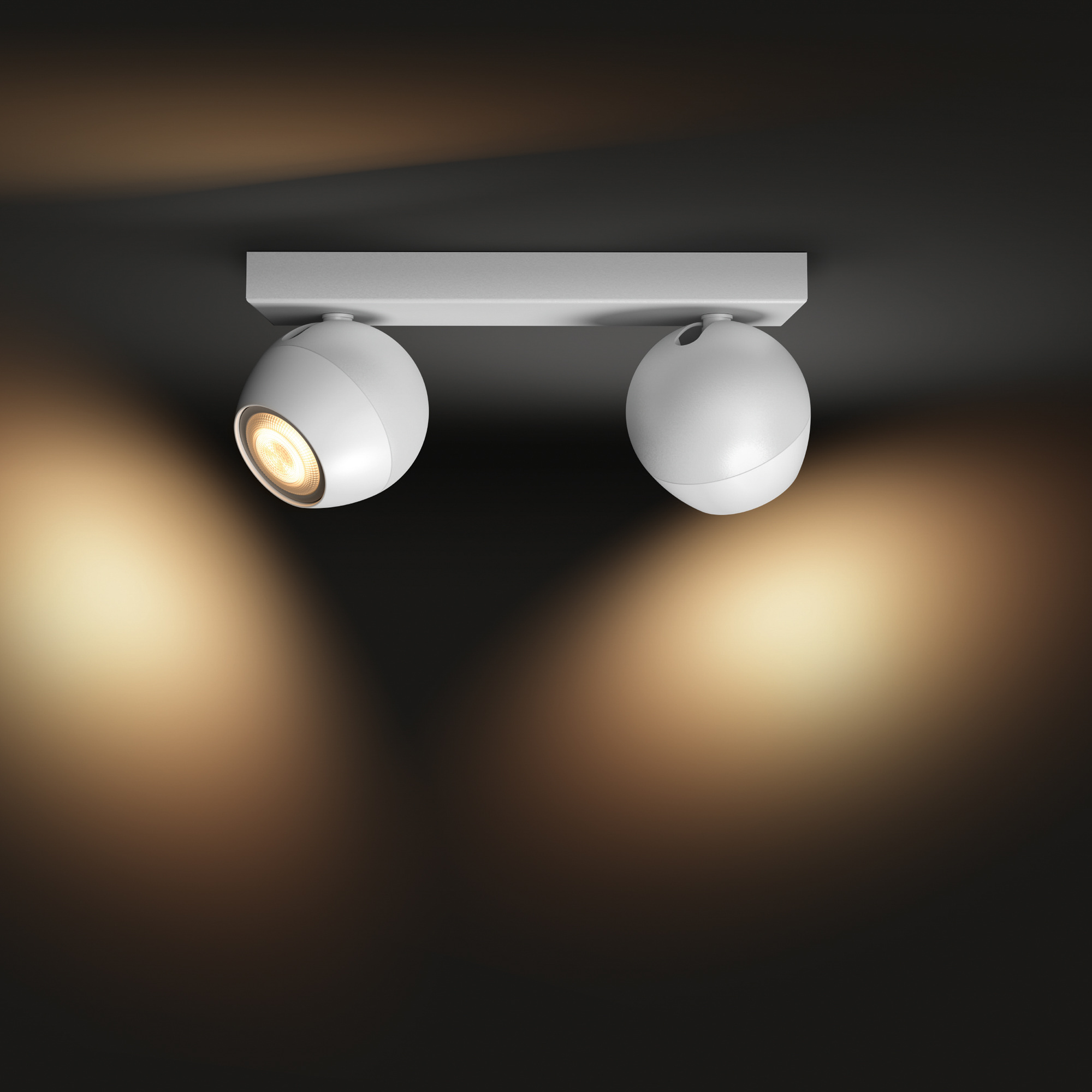 Philips Hue White Ambiance Buckram LED Spotlight double-flamed white 2x 350lm incl. Dimmer Switch